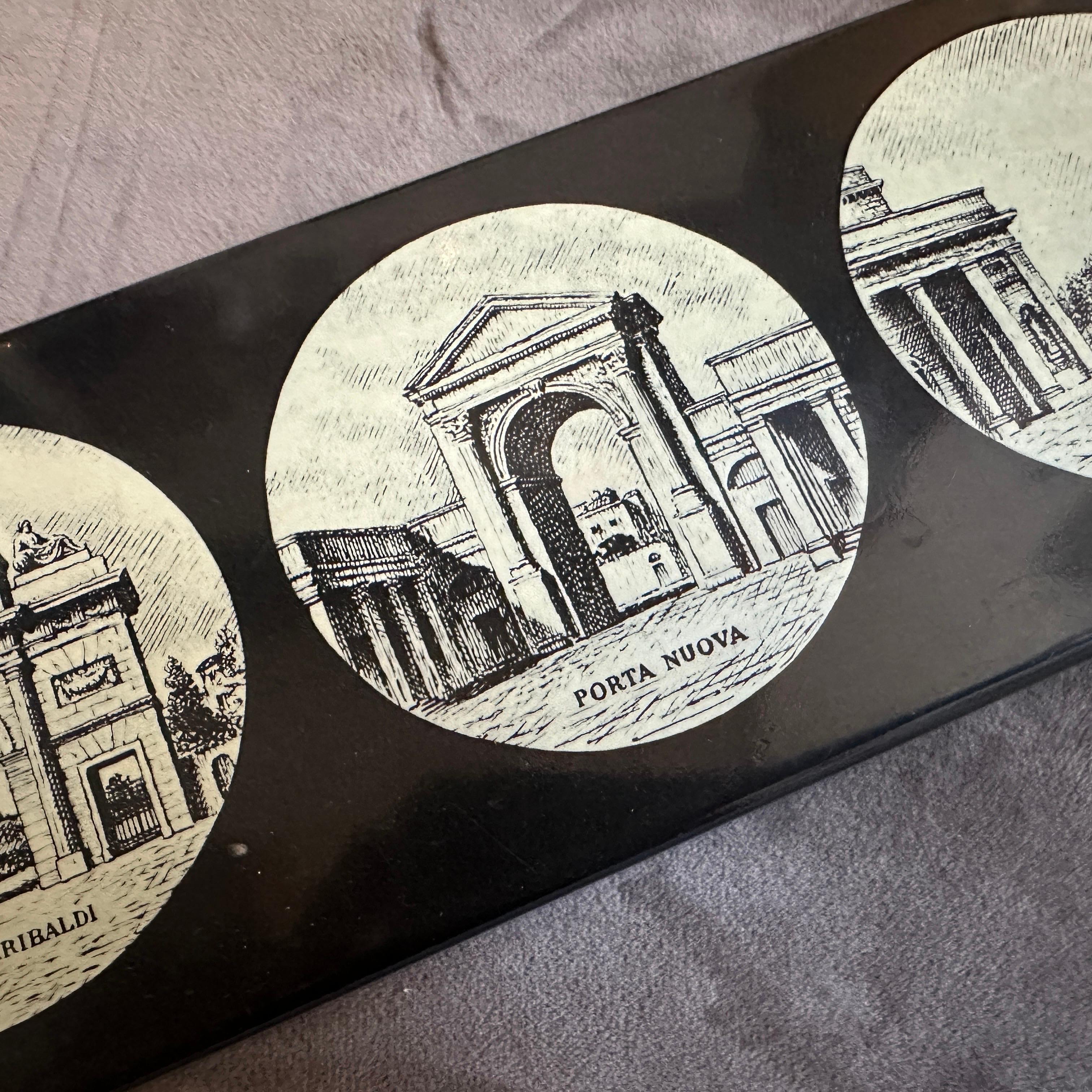 1960s Mid-Century Modern Cigarette Box Le Porte Di Milano by Piero Fornasettì For Sale 5