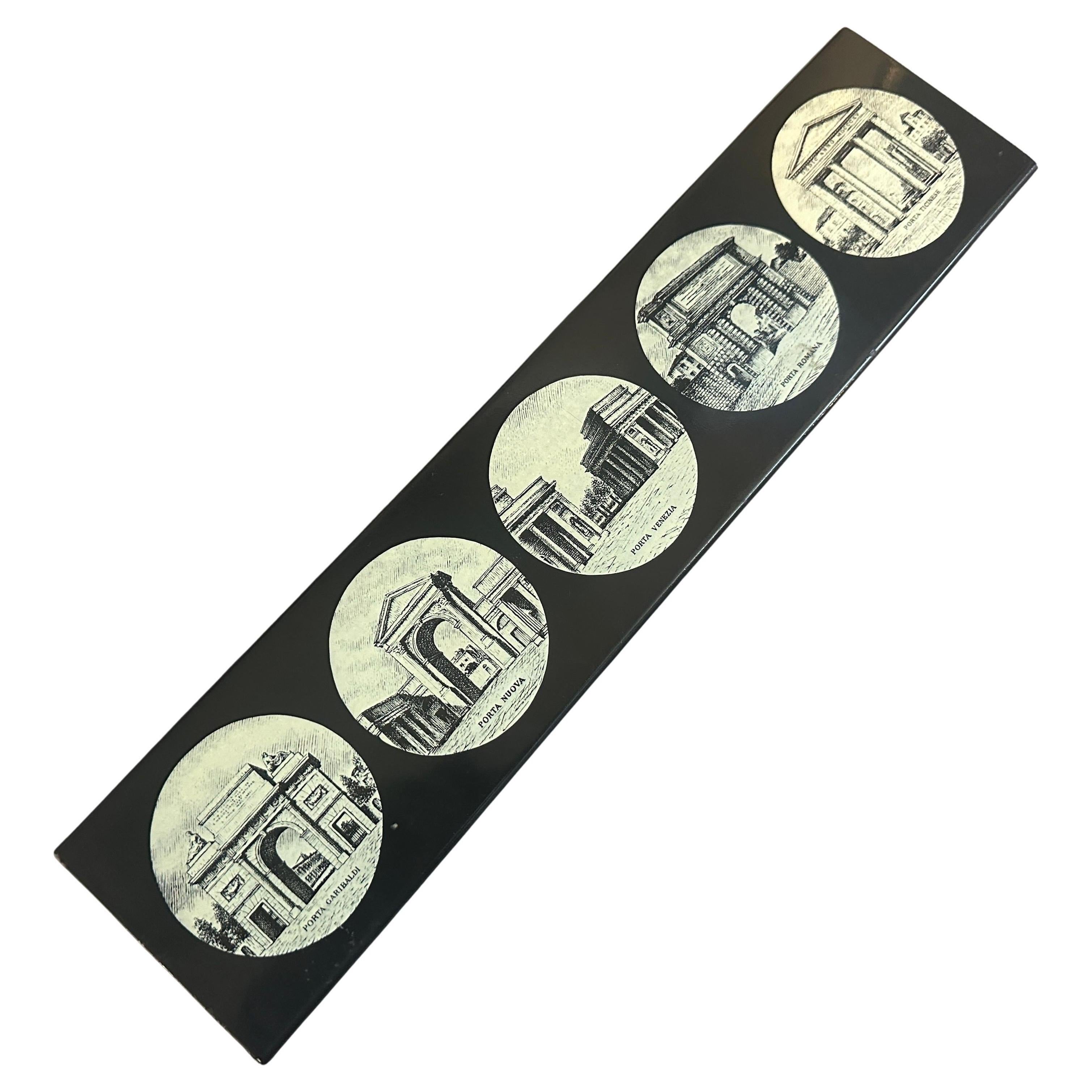 Italian 1960s Mid-Century Modern Cigarette Box Le Porte Di Milano by Piero Fornasettì For Sale