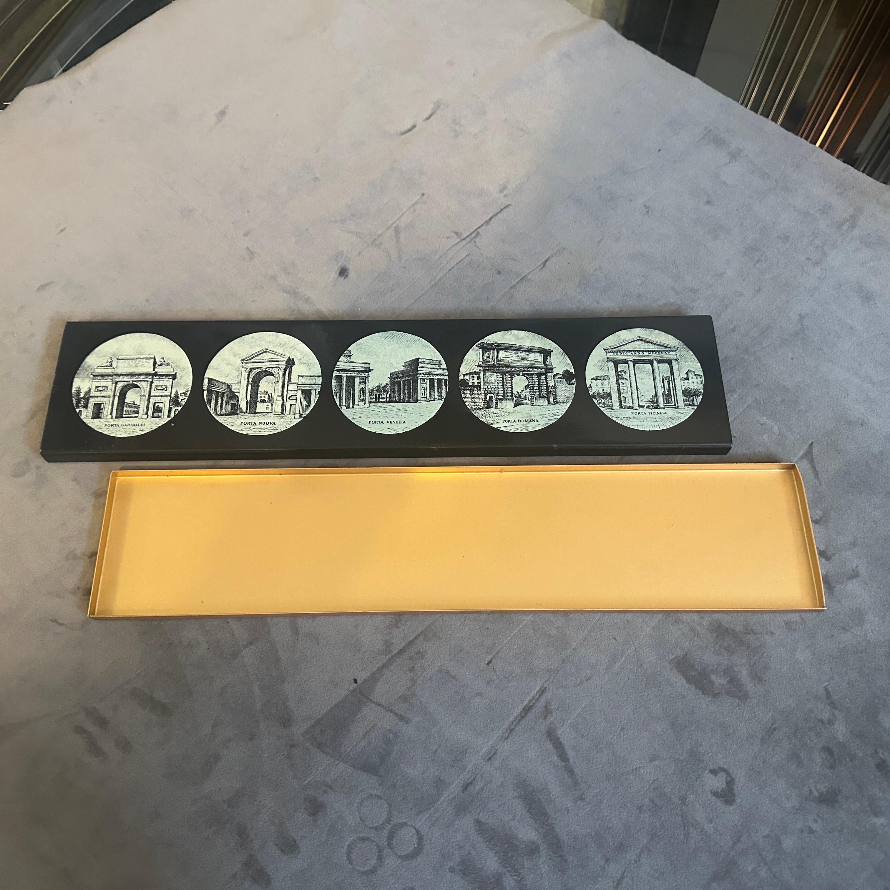 1960s Mid-Century Modern Cigarette Box Le Porte Di Milano by Piero Fornasettì For Sale 3