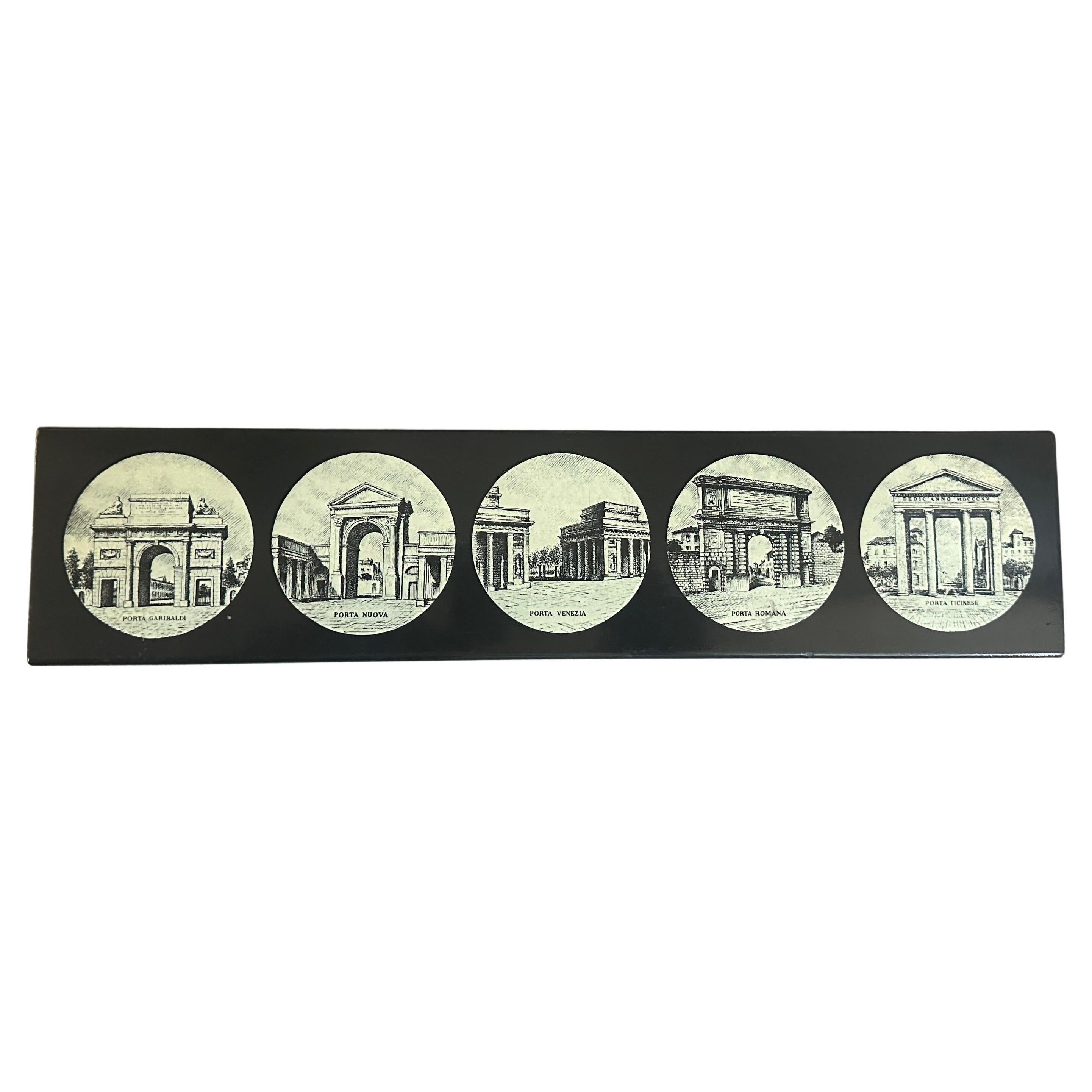 1960s Mid-Century Modern Cigarette Box Le Porte Di Milano by Piero Fornasettì For Sale