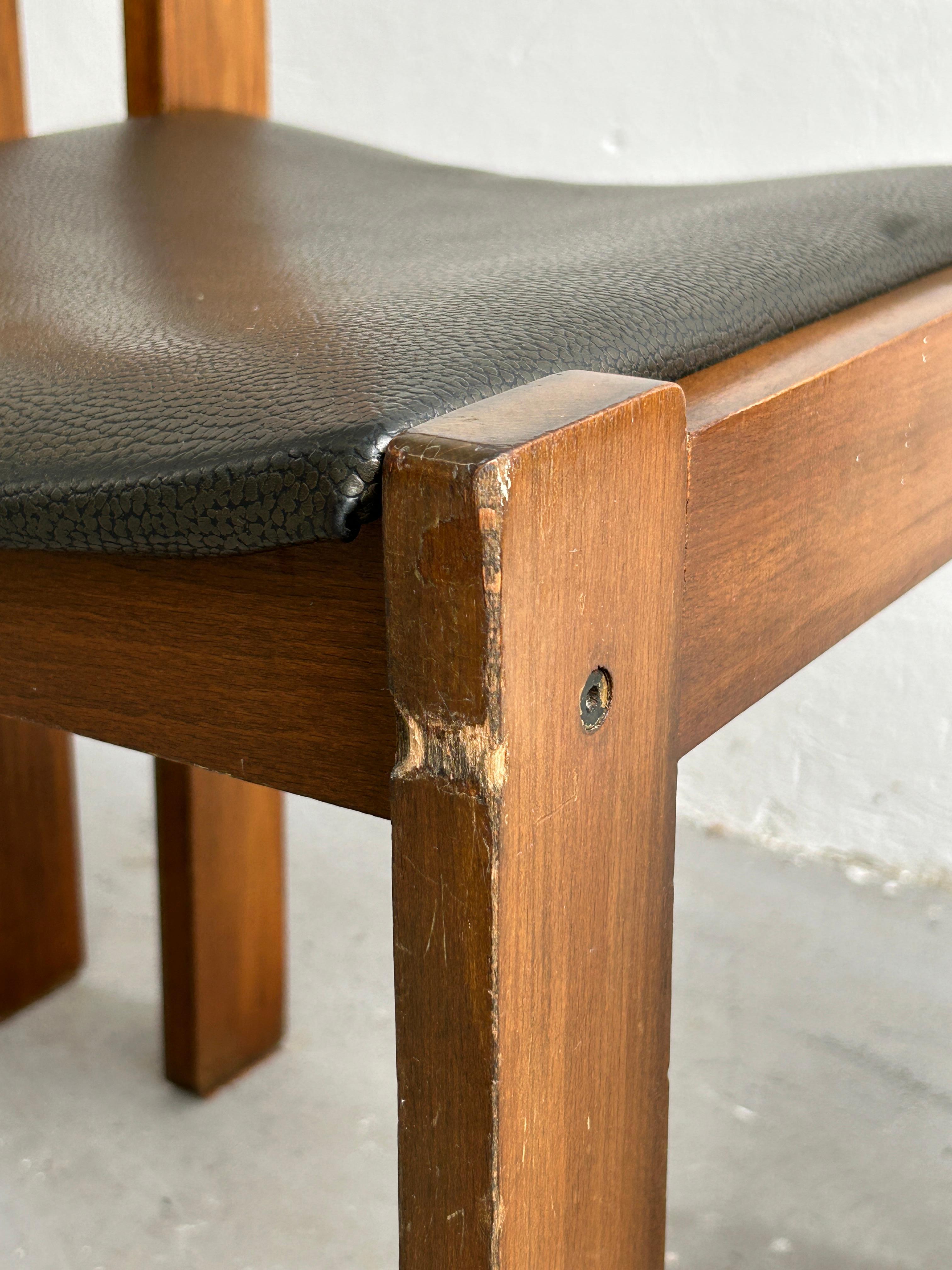 1960s Mid Century Modern Constructivist Dining Chairs in Style of Tobia Scarpa 5