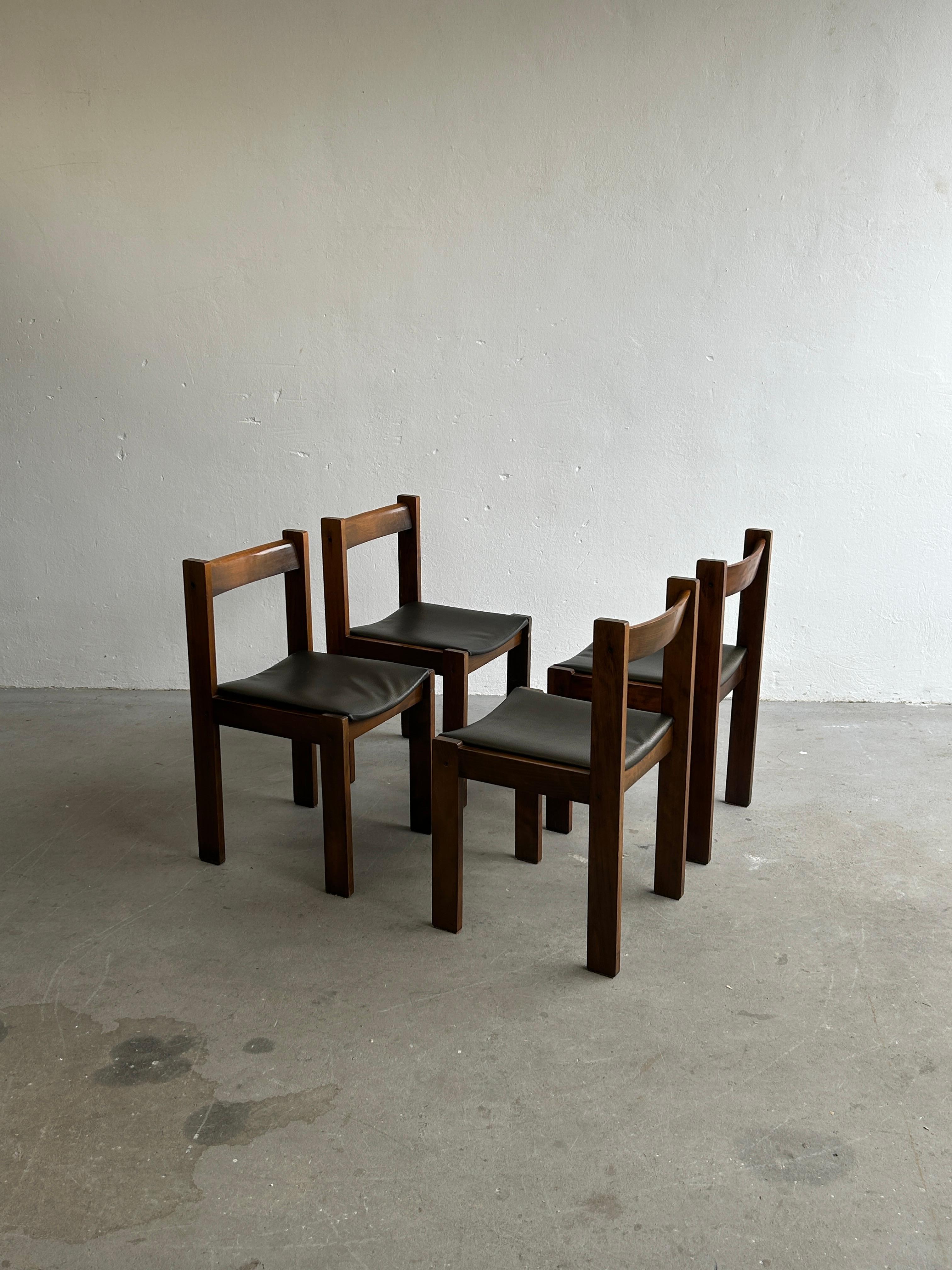 Mid-Century Modern 1960s Mid Century Modern Constructivist Dining Chairs in Style of Tobia Scarpa