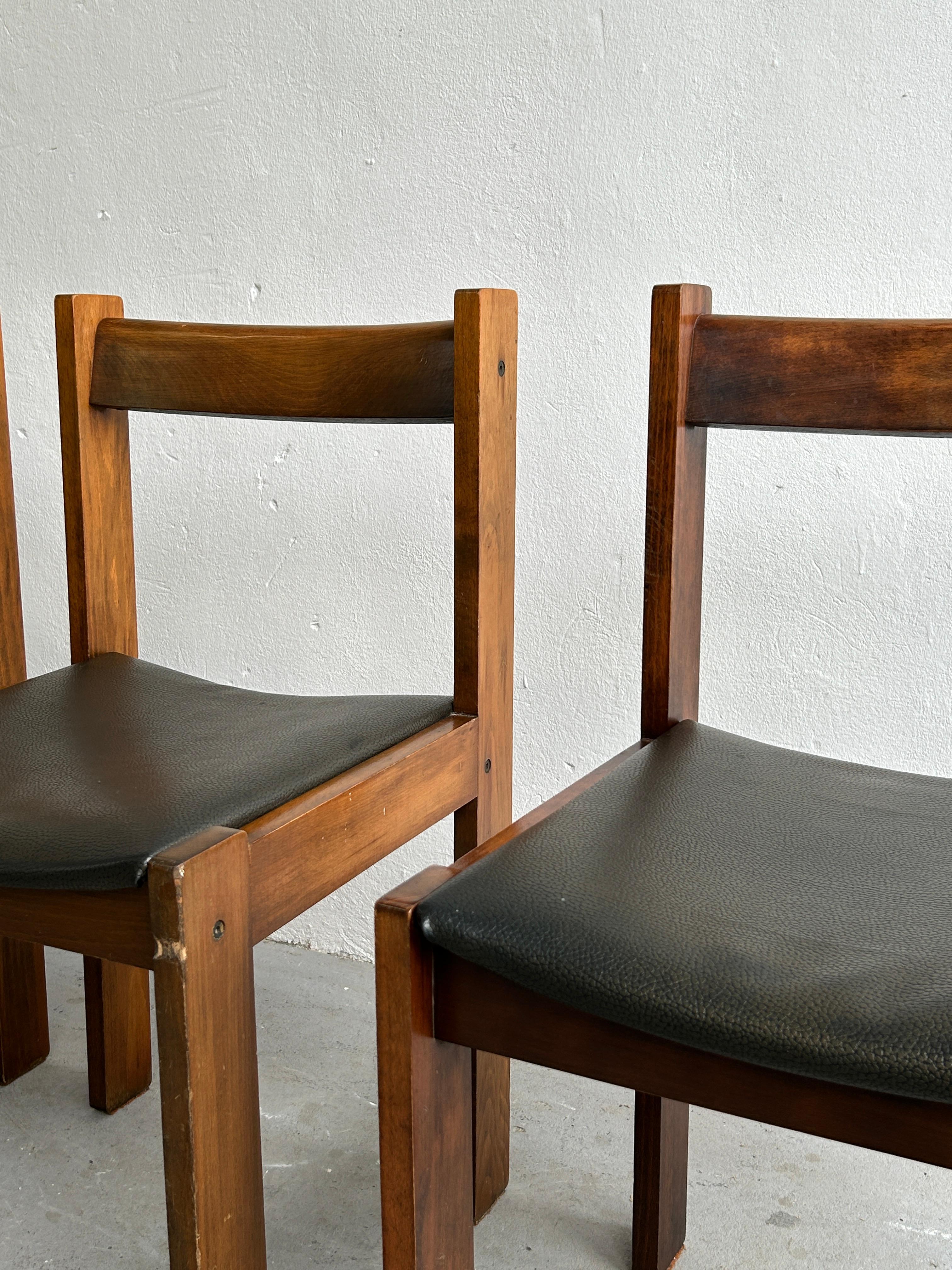 1960s Mid Century Modern Constructivist Dining Chairs in Style of Tobia Scarpa 2