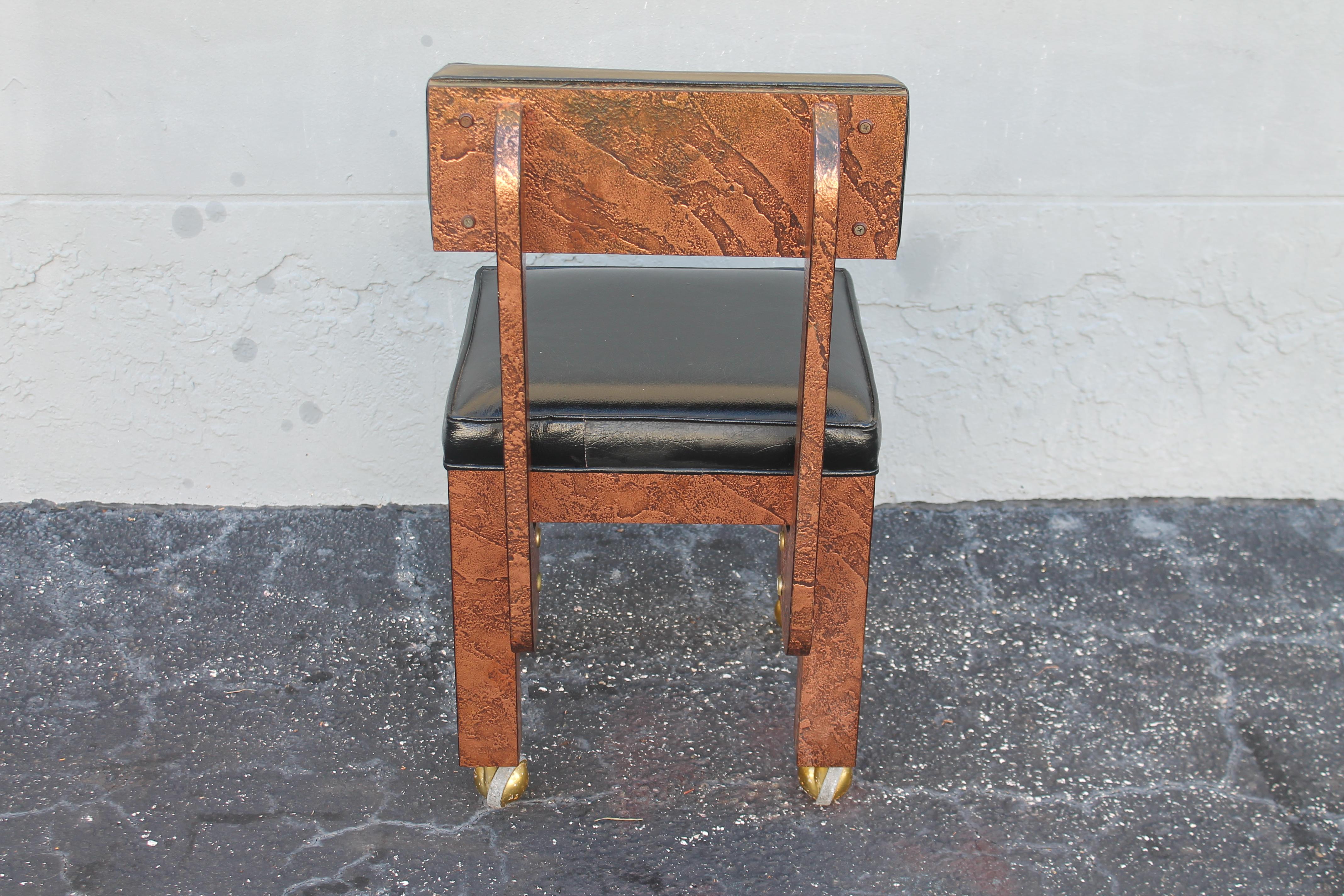 1960's Mid Century Modern Copper Clad Schreibtisch mit passendem Stuhl im Angebot 8