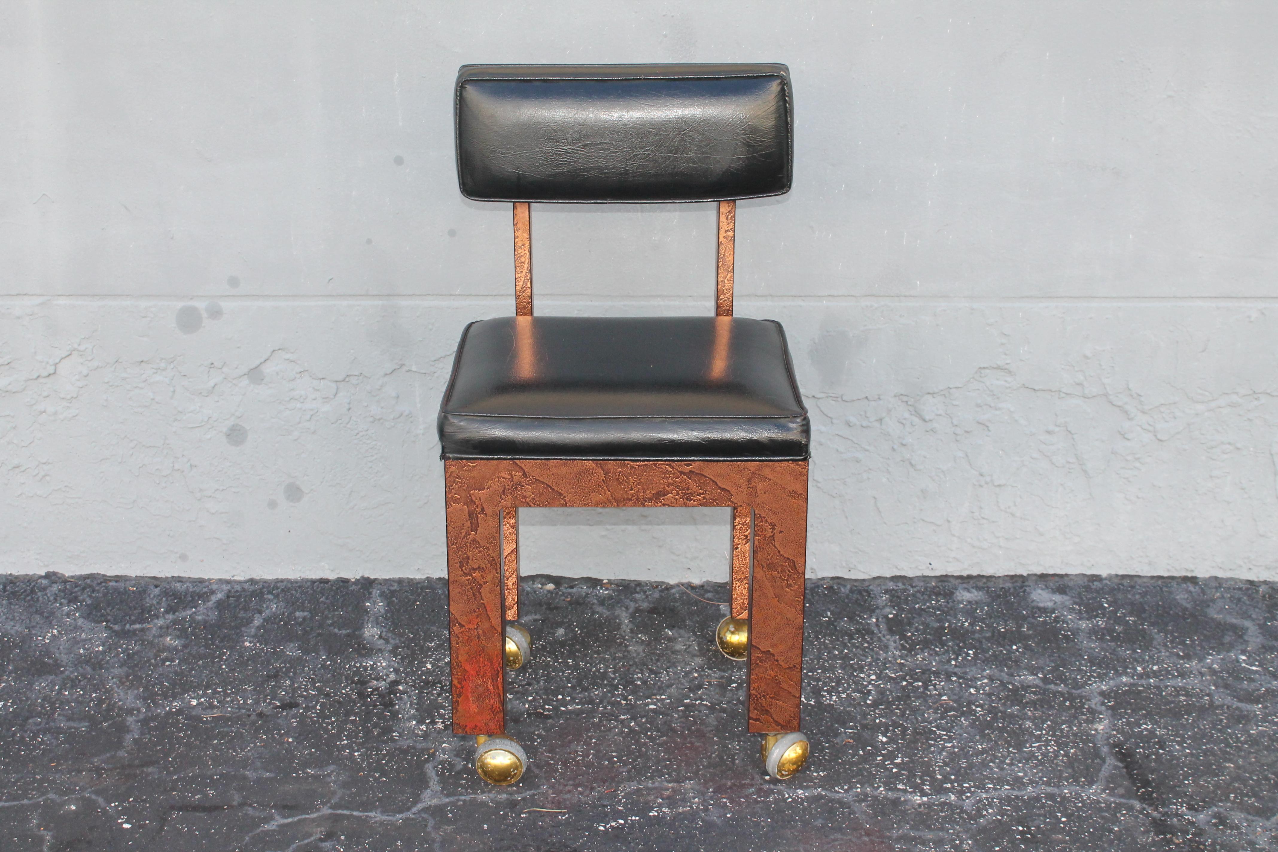 1960's Mid Century Modern Copper Clad Schreibtisch mit passendem Stuhl im Angebot 10