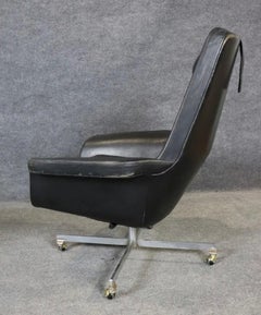 1960s Mid-Century Modern Danish Leather Lounge Chair with Ottoman