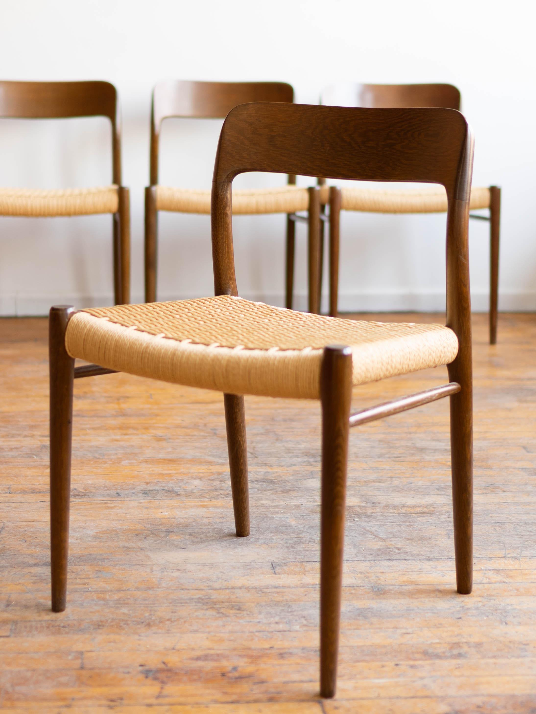 Mid-20th Century 1960s Mid-Century Modern Danish Moller 75 Chairs in Wenge Wood - Set of 4