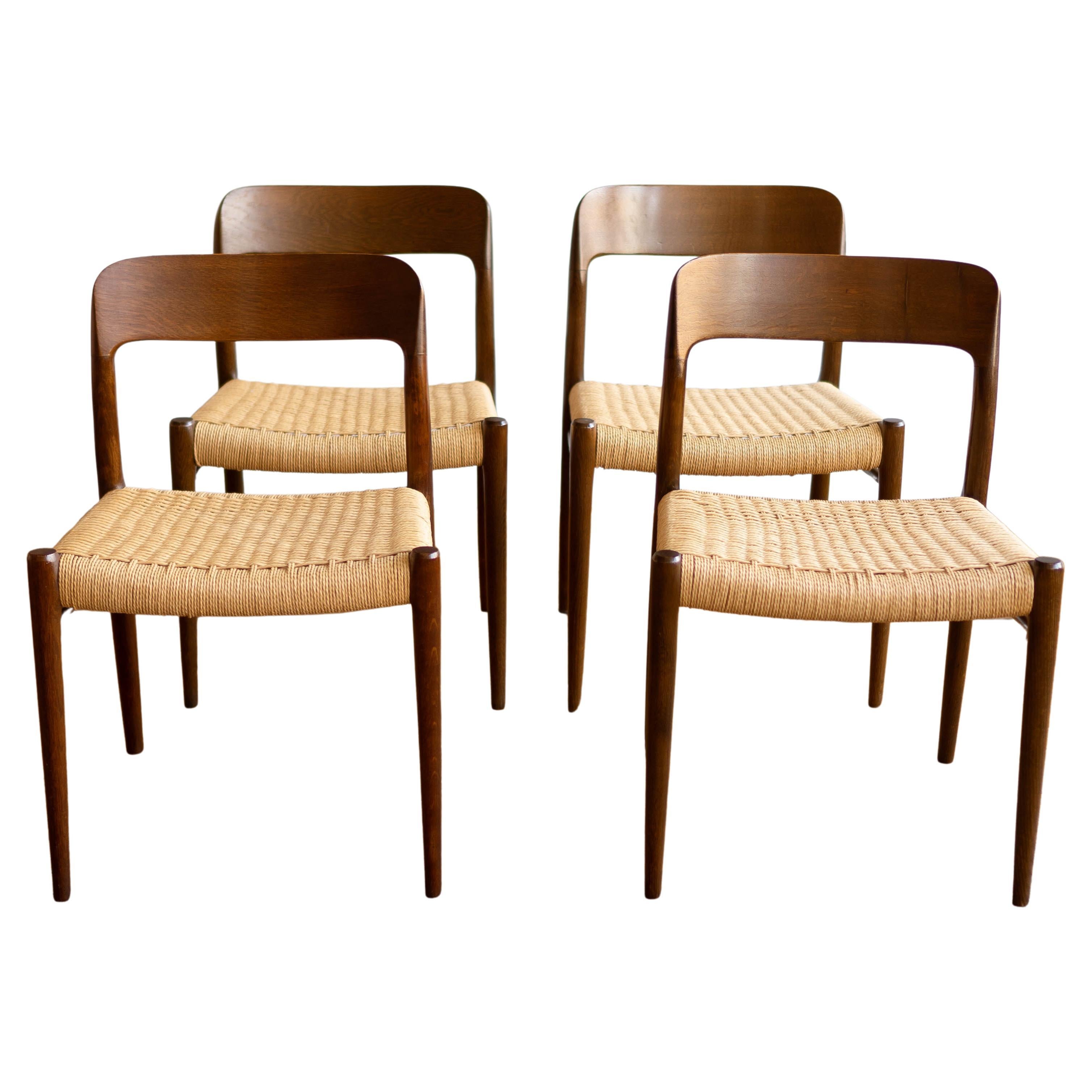 1960s Mid-Century Modern Danish Moller 75 Chairs in Wenge Wood - Set of 4