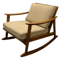 Vintage 1960's Mid Century Modern Danish Style Rocking Arm Chair