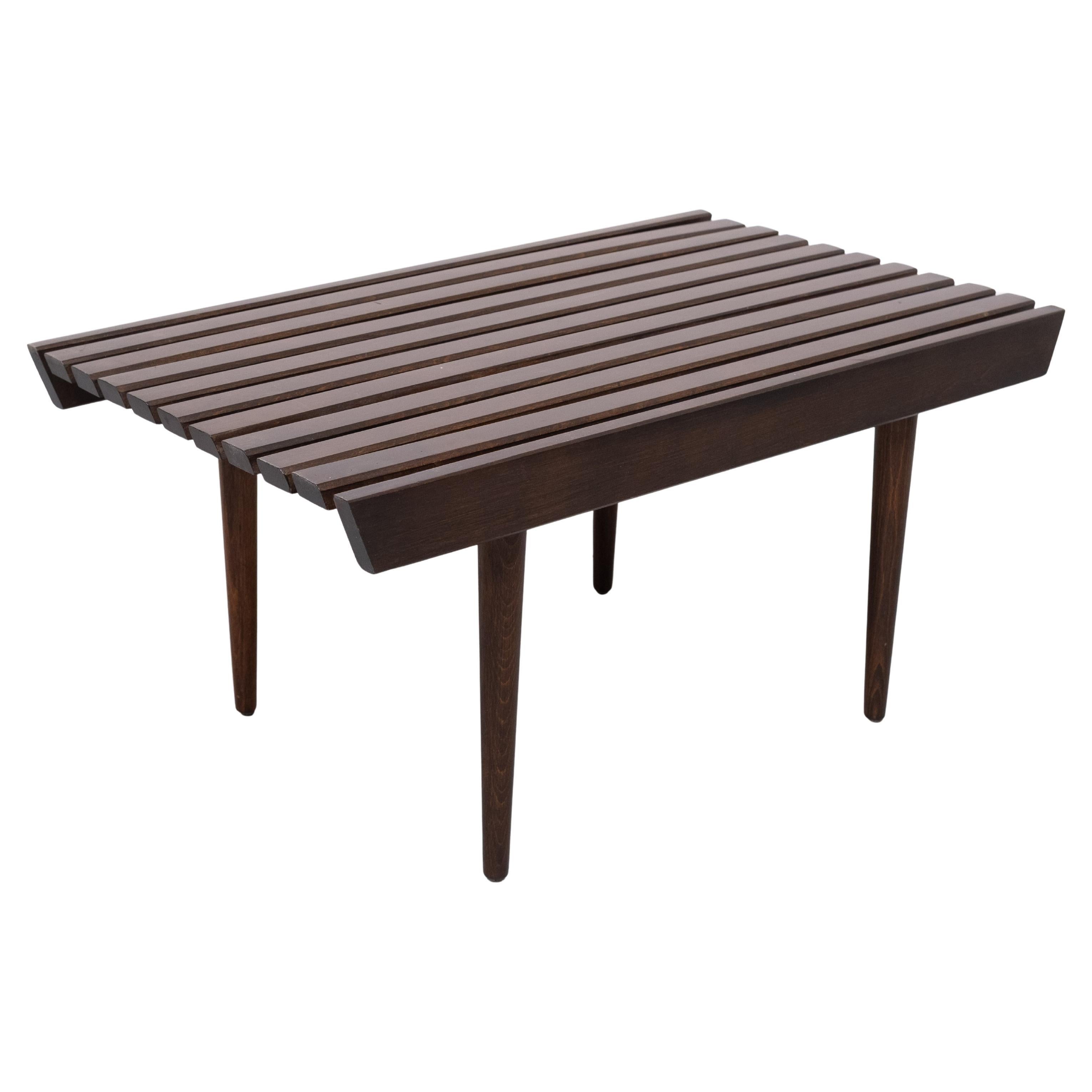 1960's Mid-Century Modern Danish Style Holz Latte Couchtisch oder Bank im Angebot