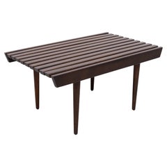 1960's Mid-Century Modern Danish Style Wood Slat Coffee Table or bench