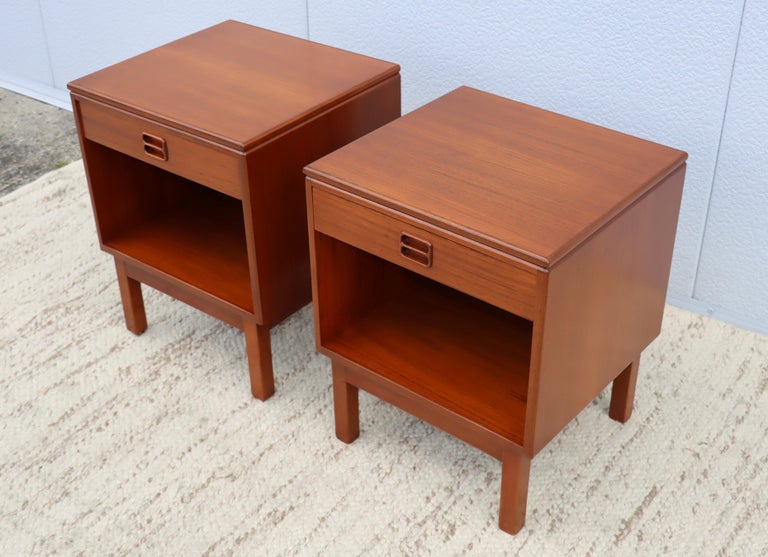 1960s MidCentury Modern Danish Teak Night Stands For Sale at 1stDibs
