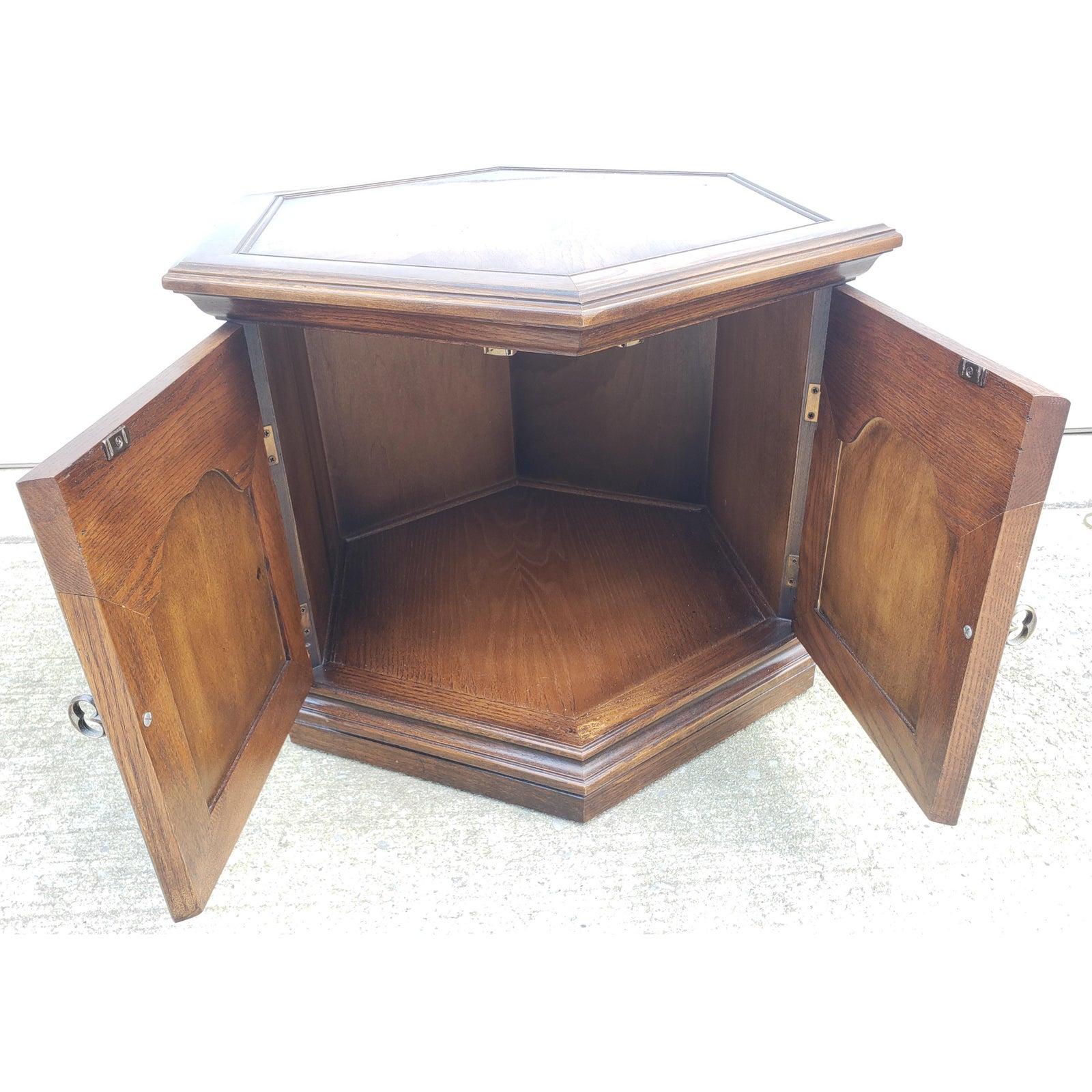 hexagon side table vintage
