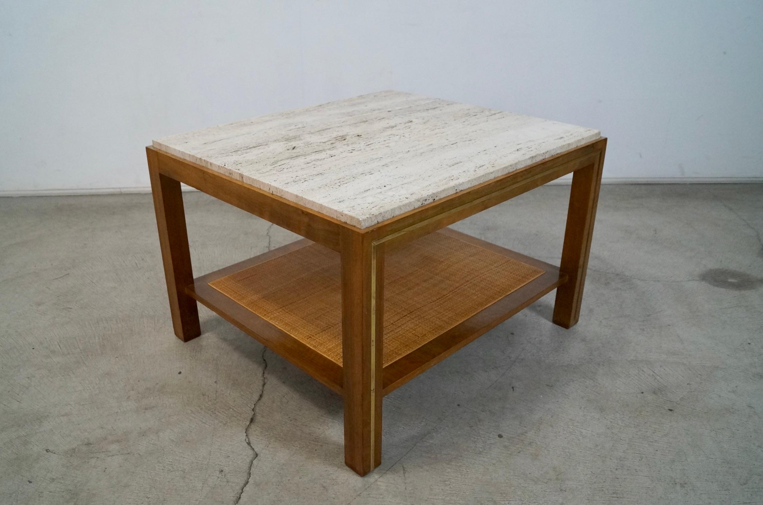 Brass 1960's Mid-Century Modern Edward Wormley Style End Table For Sale