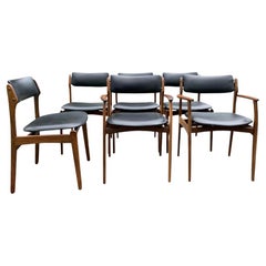 1960s Mid Century Modern Erik Buch Style Rosewood Danish Dining Chairs- Set of 6
