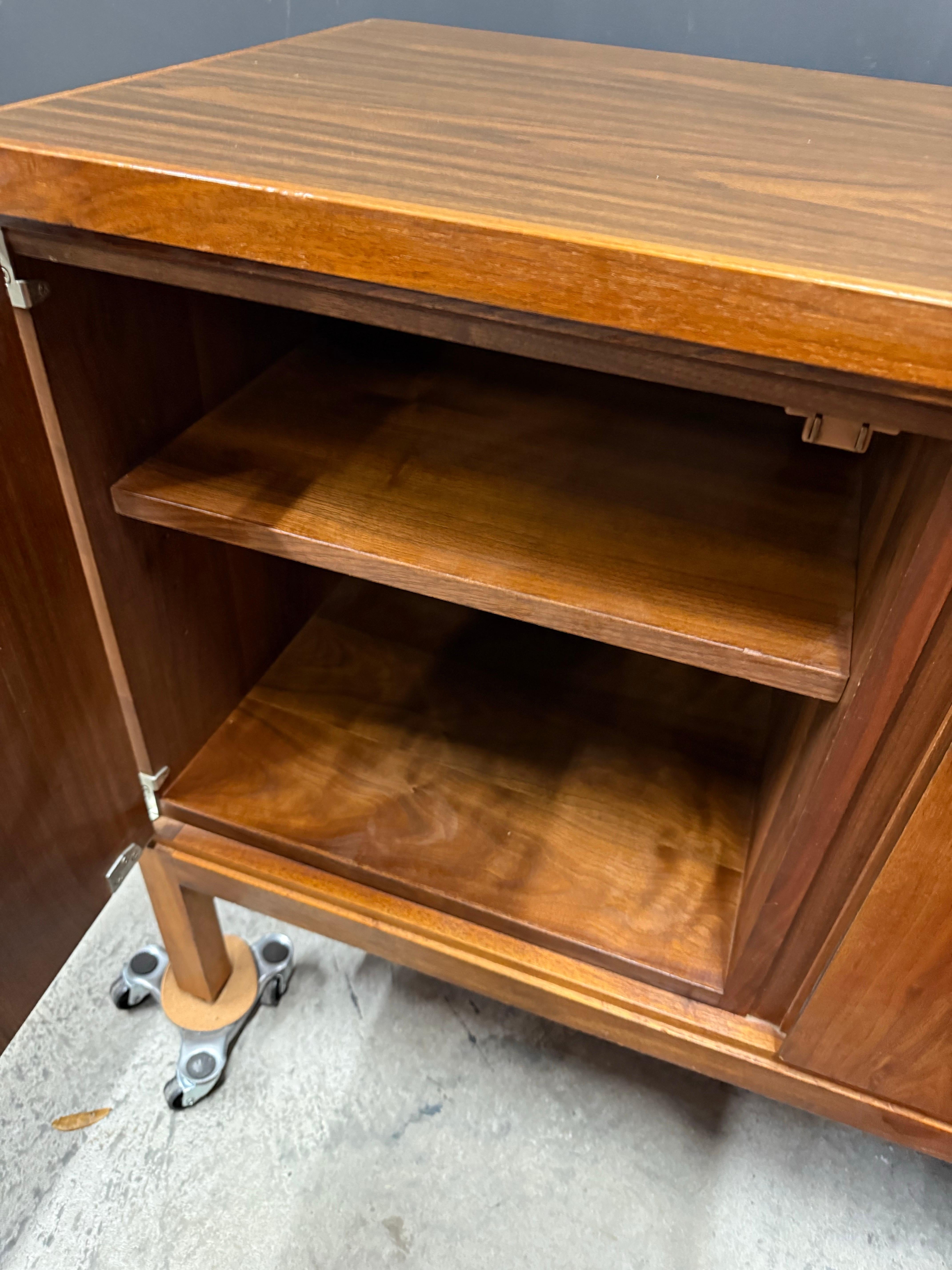 1960s Mid-Century Modern Executive Walnut Credenza With File Drawers For Sale 6