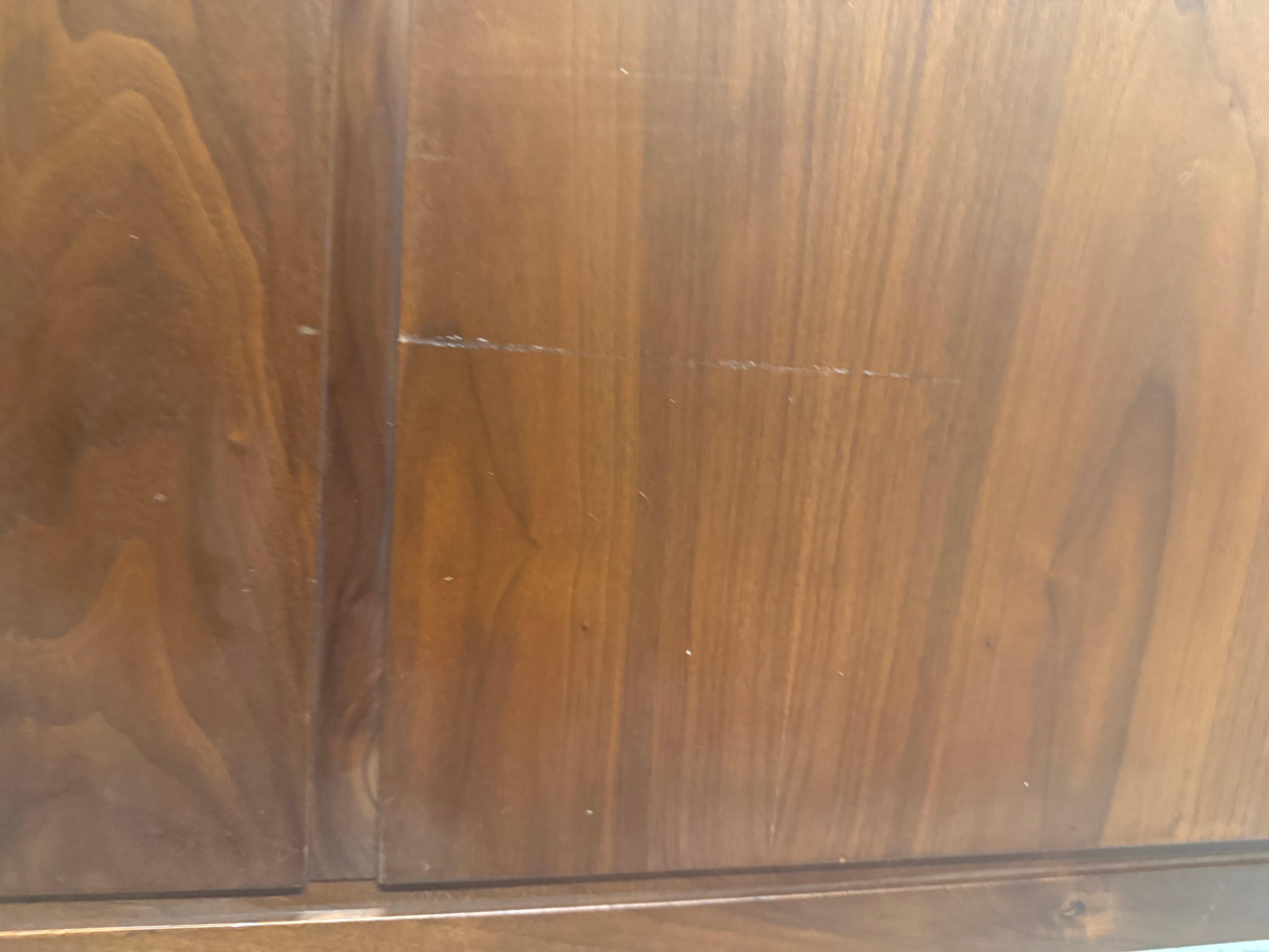 American 1960s Mid-Century Modern Executive Walnut Credenza With File Drawers For Sale
