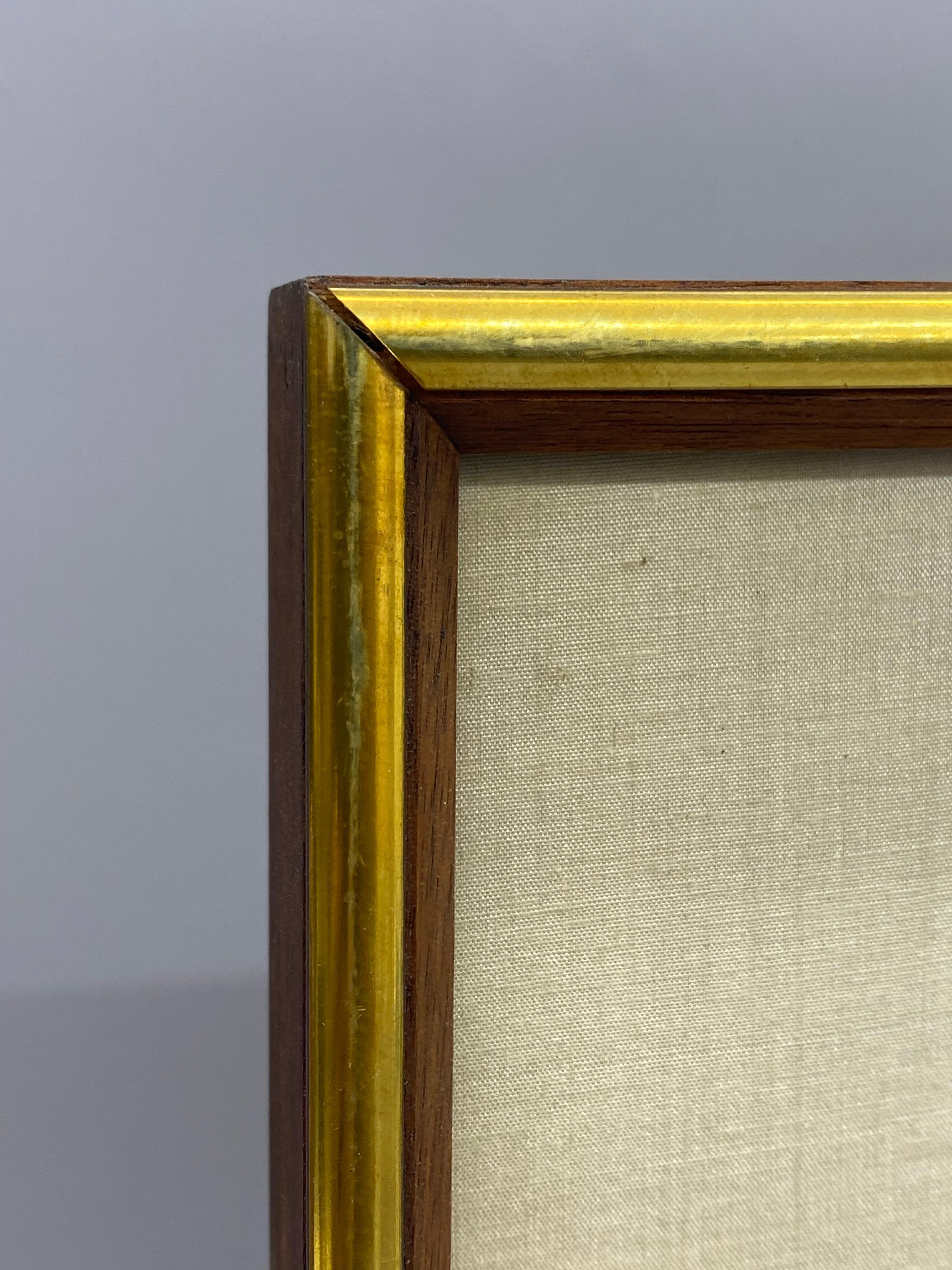 1960 Mid Century Modern Expressionist Interior Acquerello a tecnica mista 4