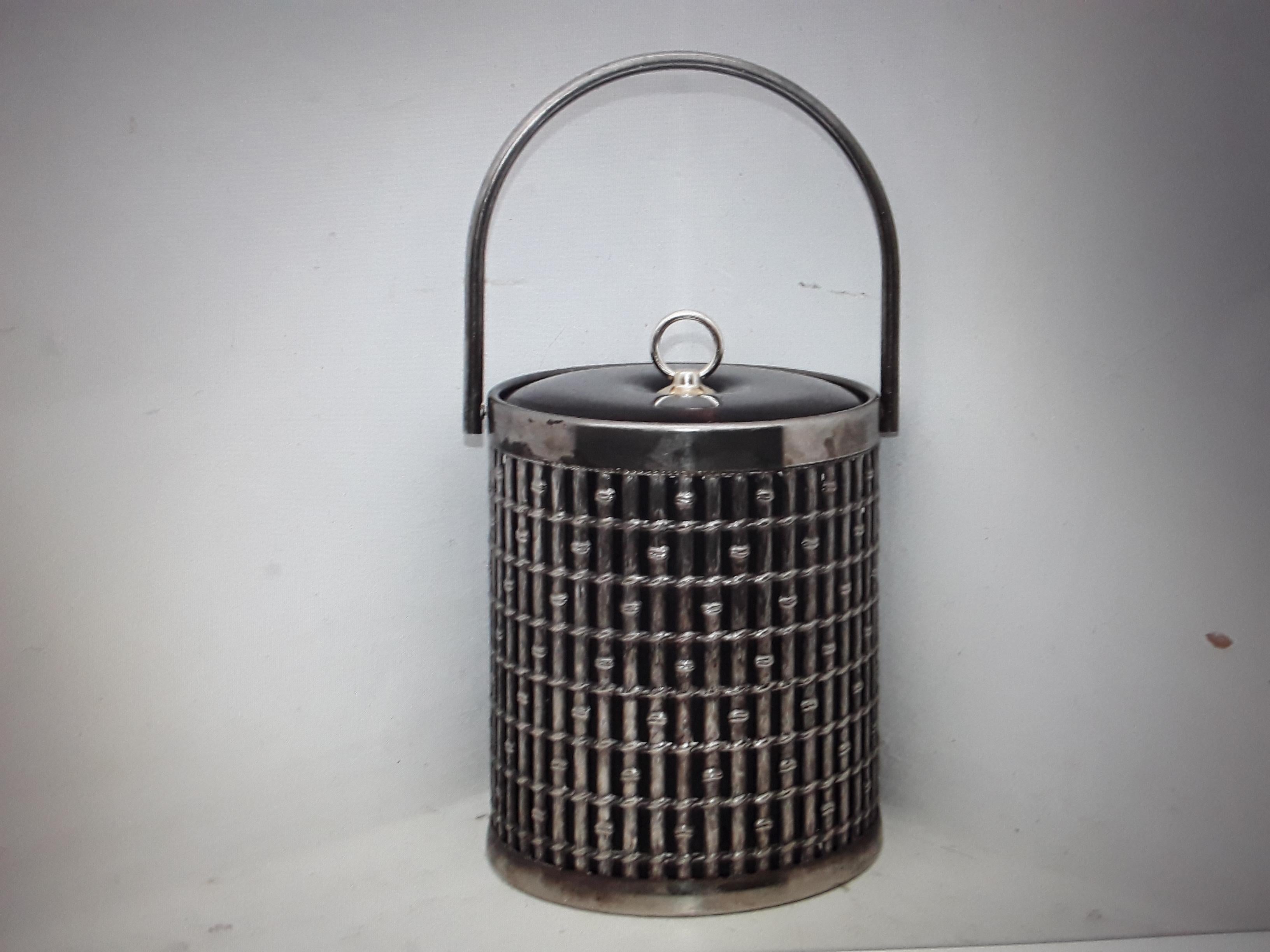 1960's Mid Century Modern Faux Bamboo Ice Bucket For Sale 1