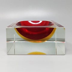 1960s Mid-Century Modern Flavio Poli for Seguso Sommerso Murano Glass Bowl / Cat