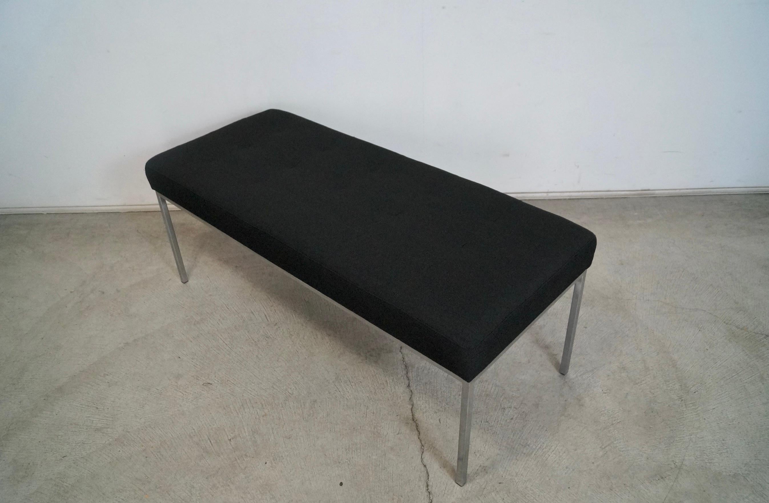 1960's Mid-Century Modern Florence Knoll Style Aluminum & Tweed Bench For Sale 7