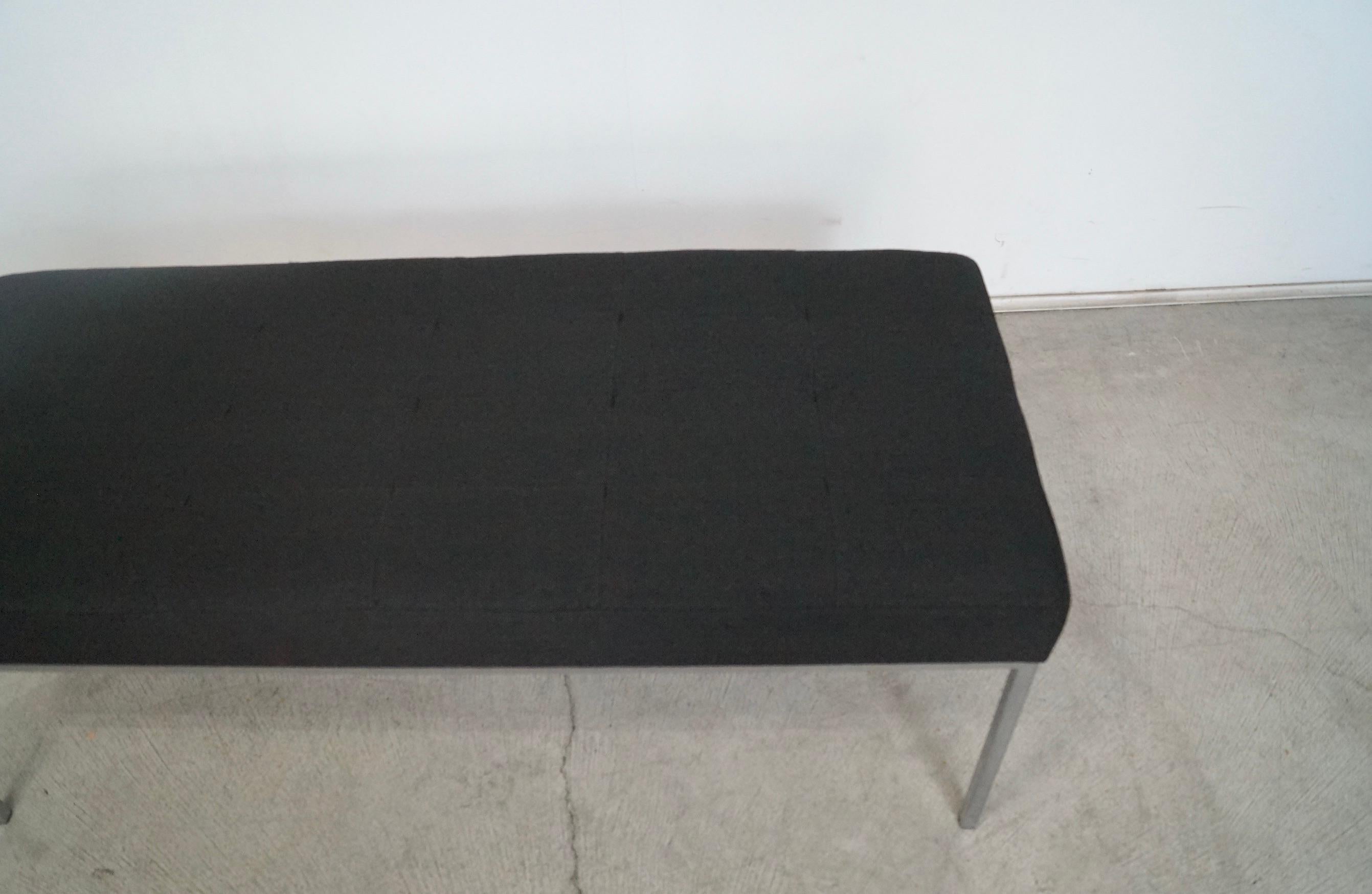 1960's Mid-Century Modern Florence Knoll Style Aluminum & Tweed Bench For Sale 11