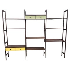 1960s Mid Century Modern Free Standing Walnut  Shelving in the Style of Cadovius