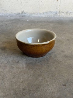 1960s Mid-Century Modern French Brown Ceramic Small Bowl