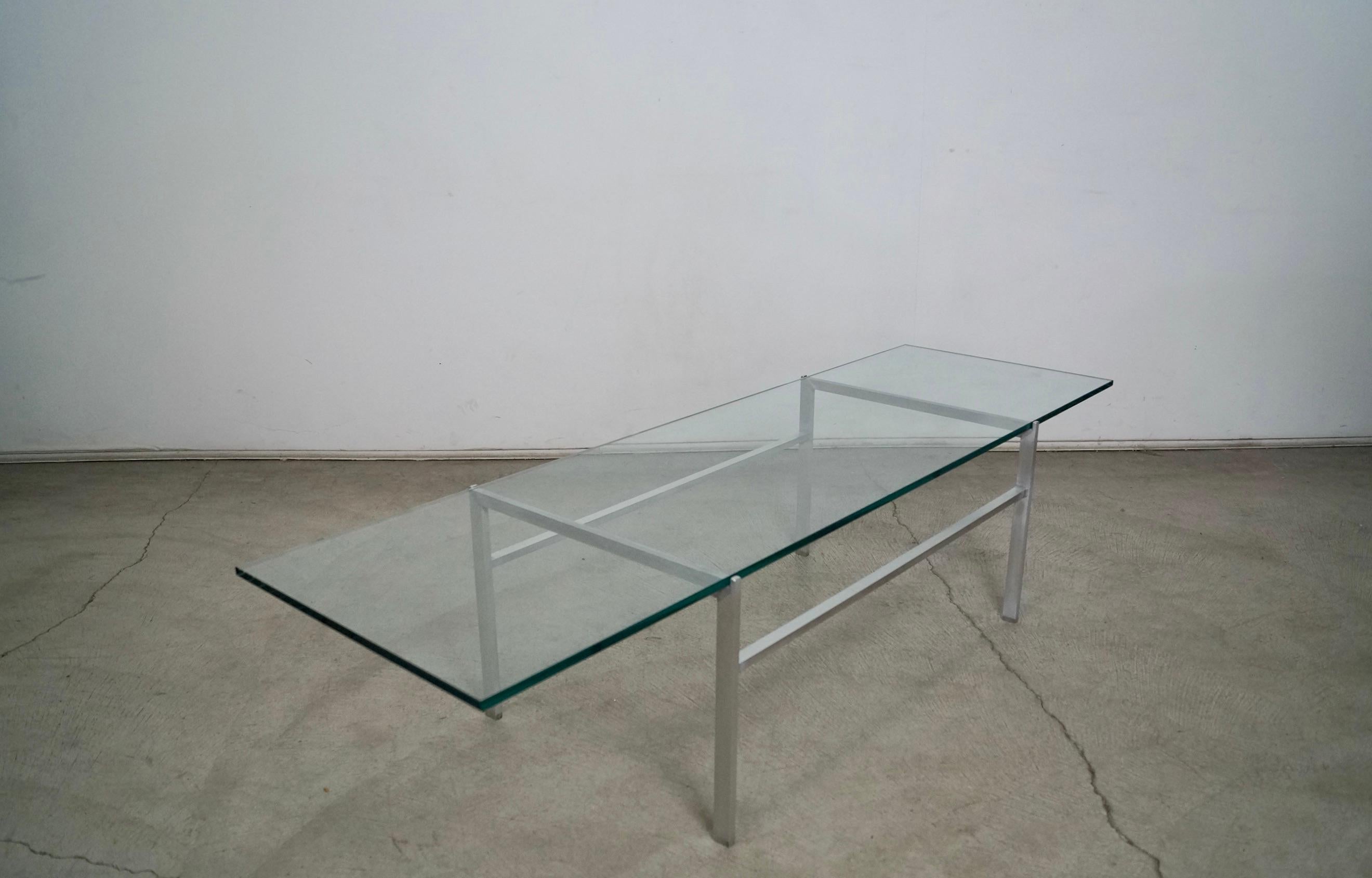 1960's Mid-Century Modern Gerald McCabe Style Aluminum & Glass Coffee Table 3