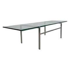 1960's Mid-Century Modern Gerald McCabe Style Aluminum & Glass Coffee Table