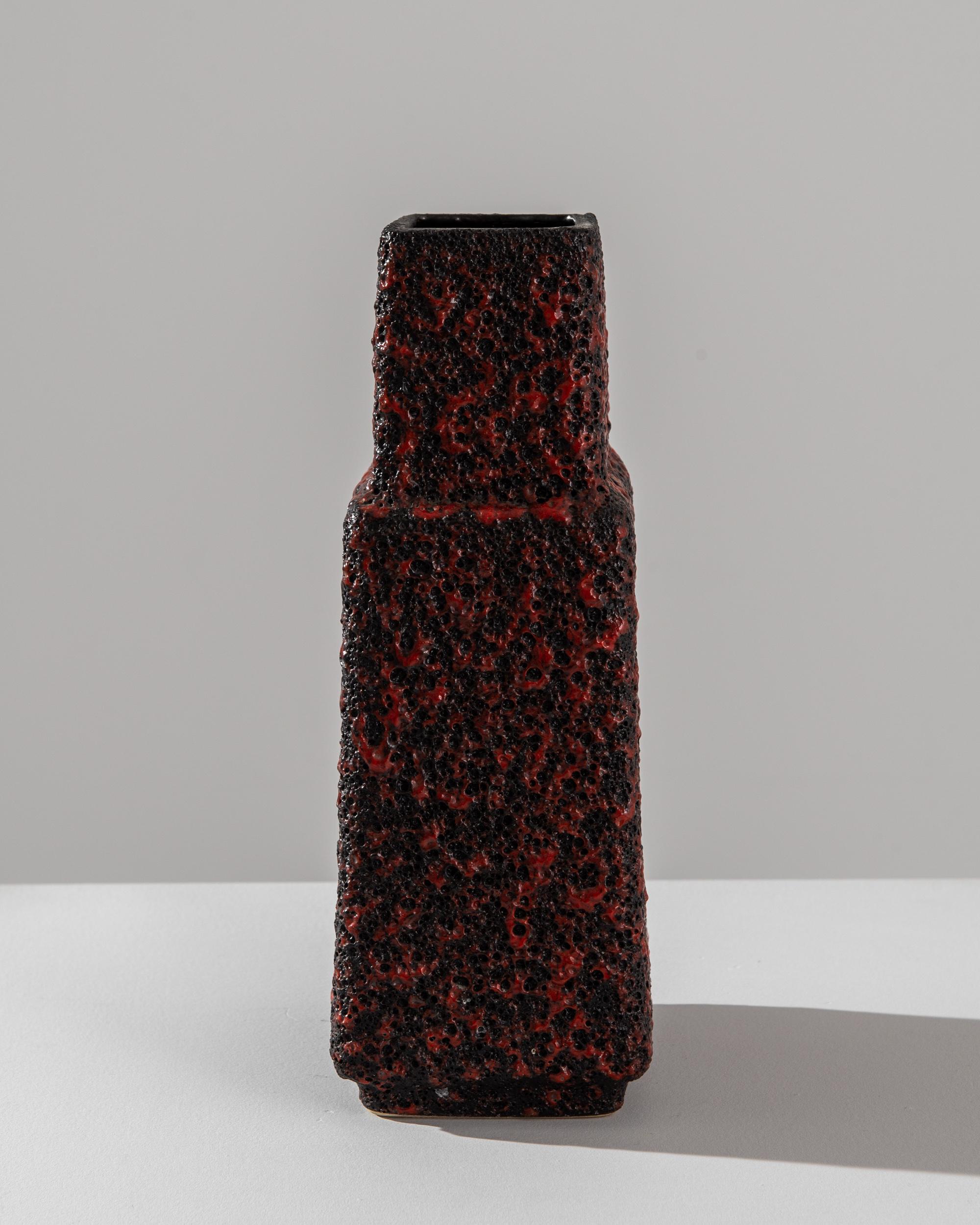 1960s Mid-Century Modern German Lava Glaze Vase For Sale 5