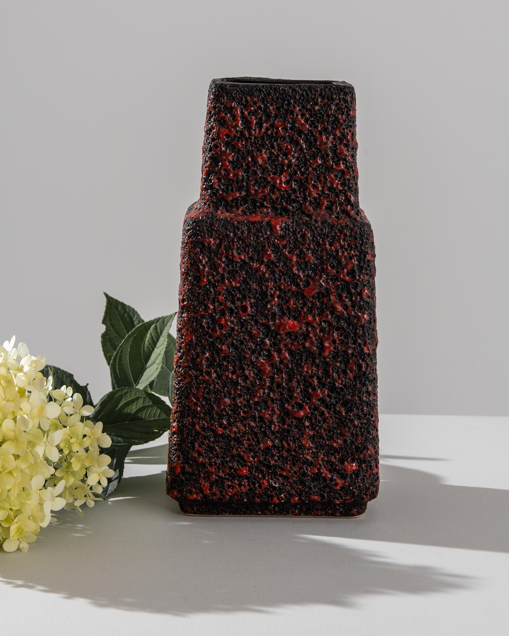 1960s Mid-Century Modern German Lava Glaze Vase For Sale 7