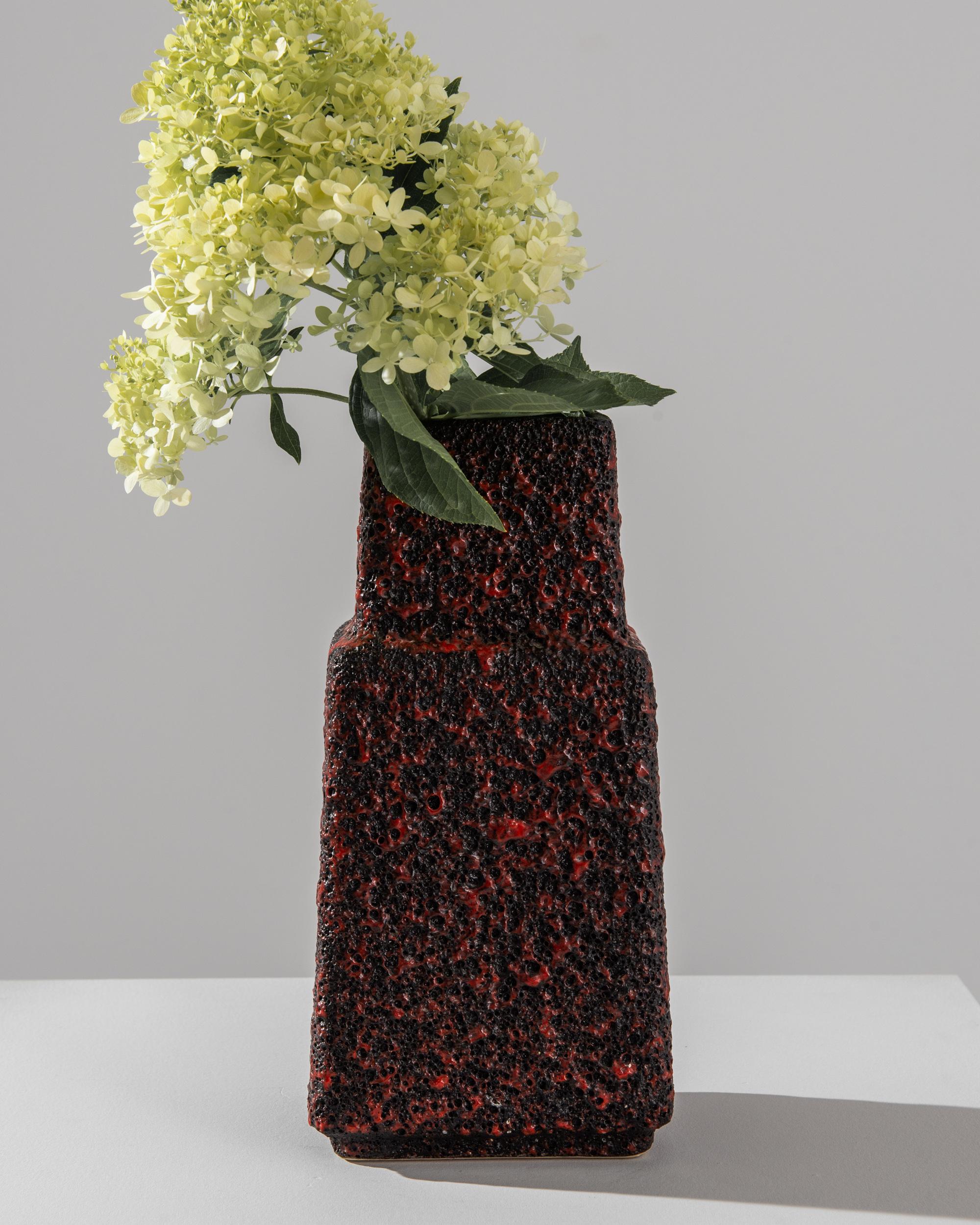 1960s Mid-Century Modern German Lava Glaze Vase For Sale 8
