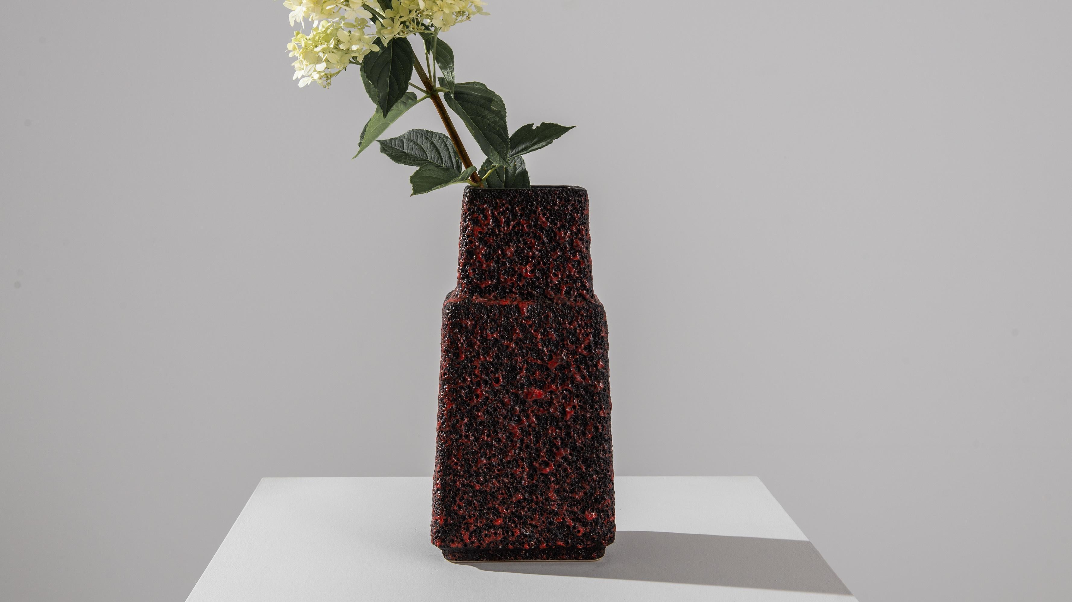 1960s Mid-Century Modern German Lava Glaze Vase For Sale 9