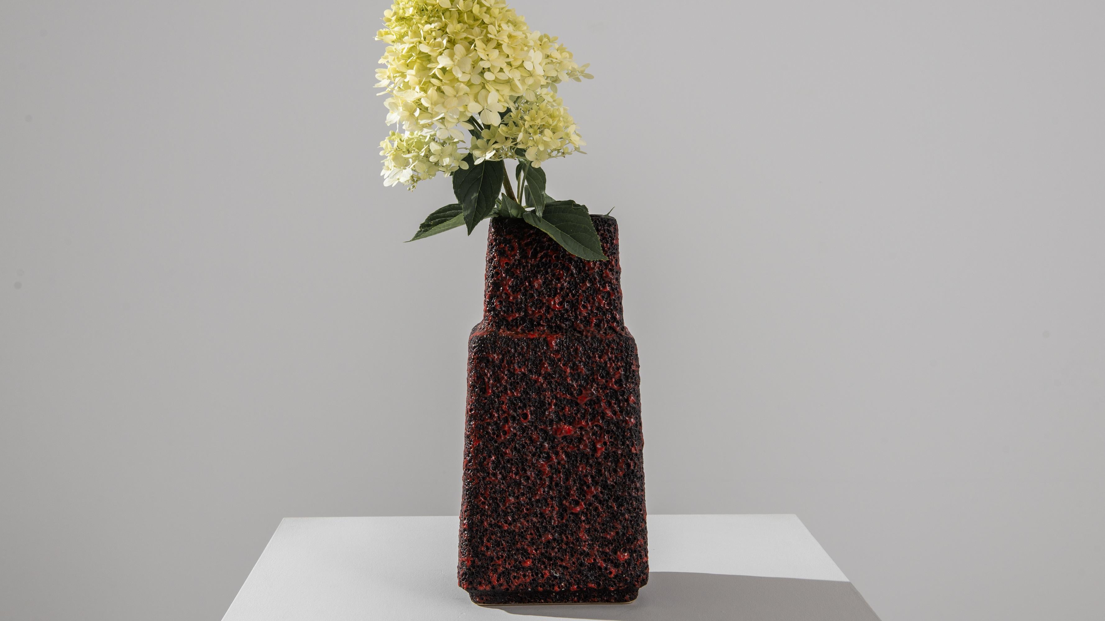 1960s Mid-Century Modern German Lava Glaze Vase For Sale 10