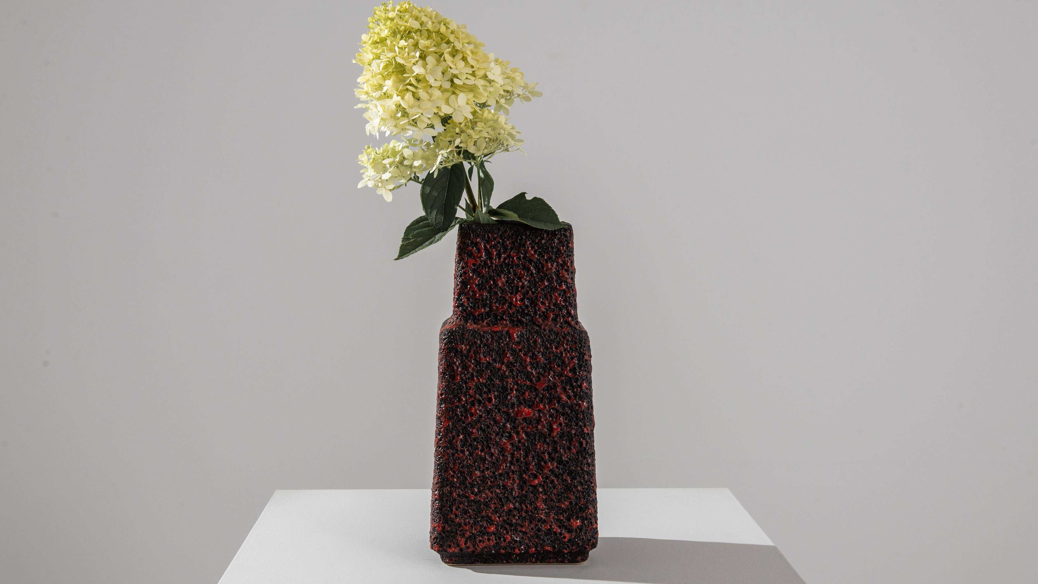1960s Mid-Century Modern German Lava Glaze Vase For Sale 12
