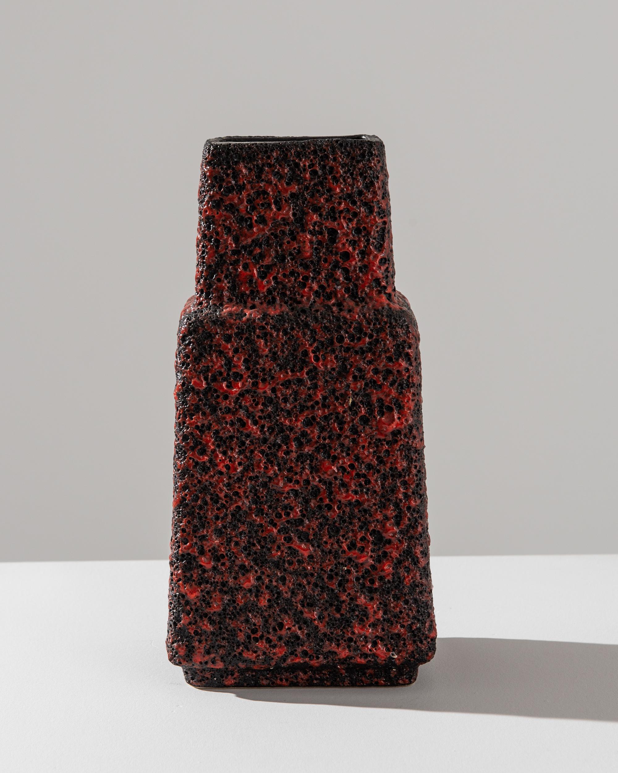 Ceramic 1960s Mid-Century Modern German Lava Glaze Vase For Sale