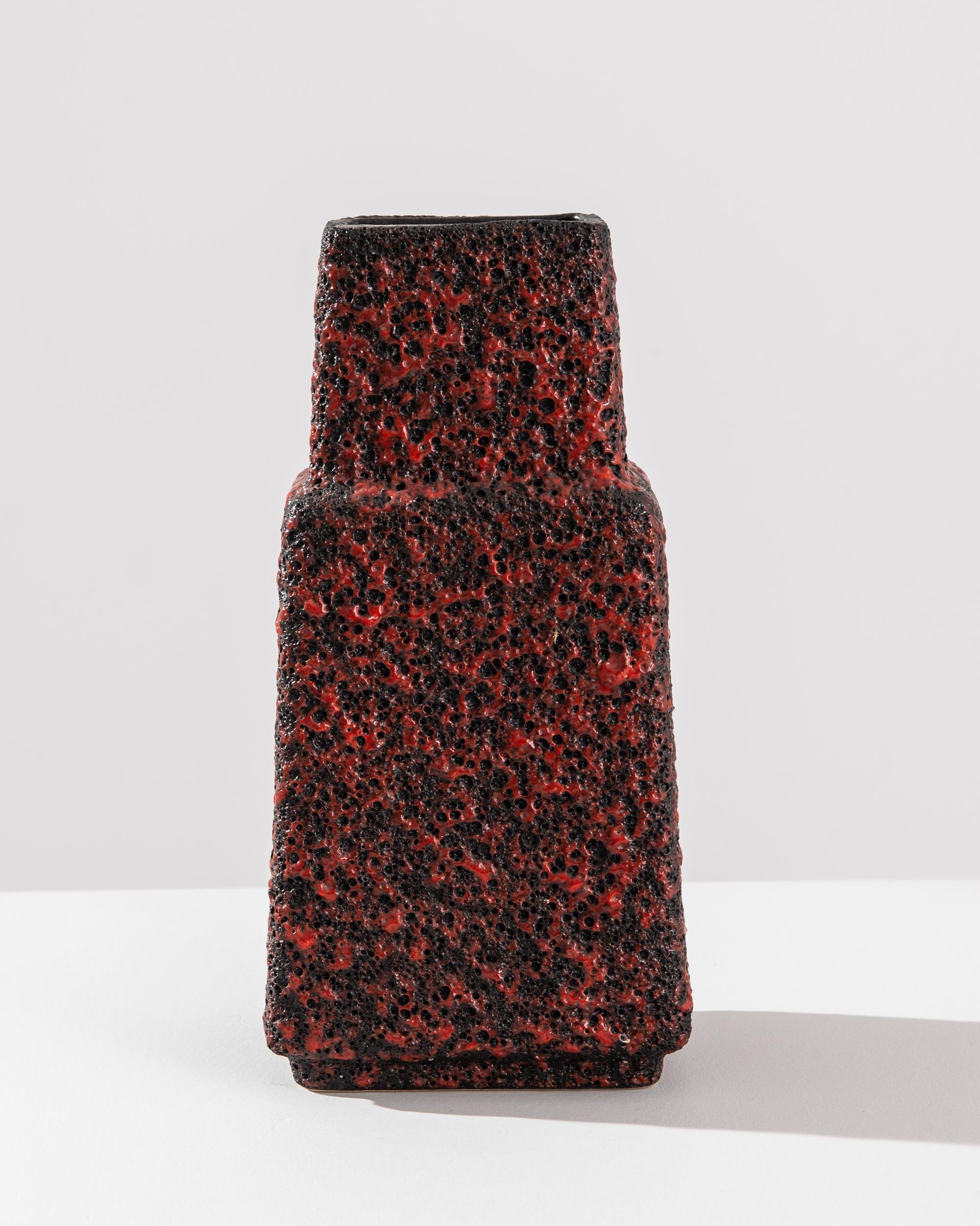 1960s Mid-Century Modern German Lava Glaze Vase For Sale 1