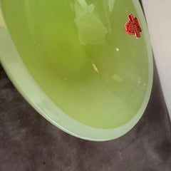 1960s MId-Century Modern Green Murano Glass Oval Bowl by Archimede Seguso