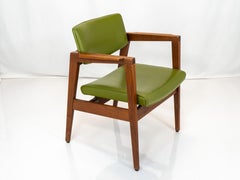 1960er Jahre Mid-Century Modern Gunlocke Sessel, Grünes Naugahyde