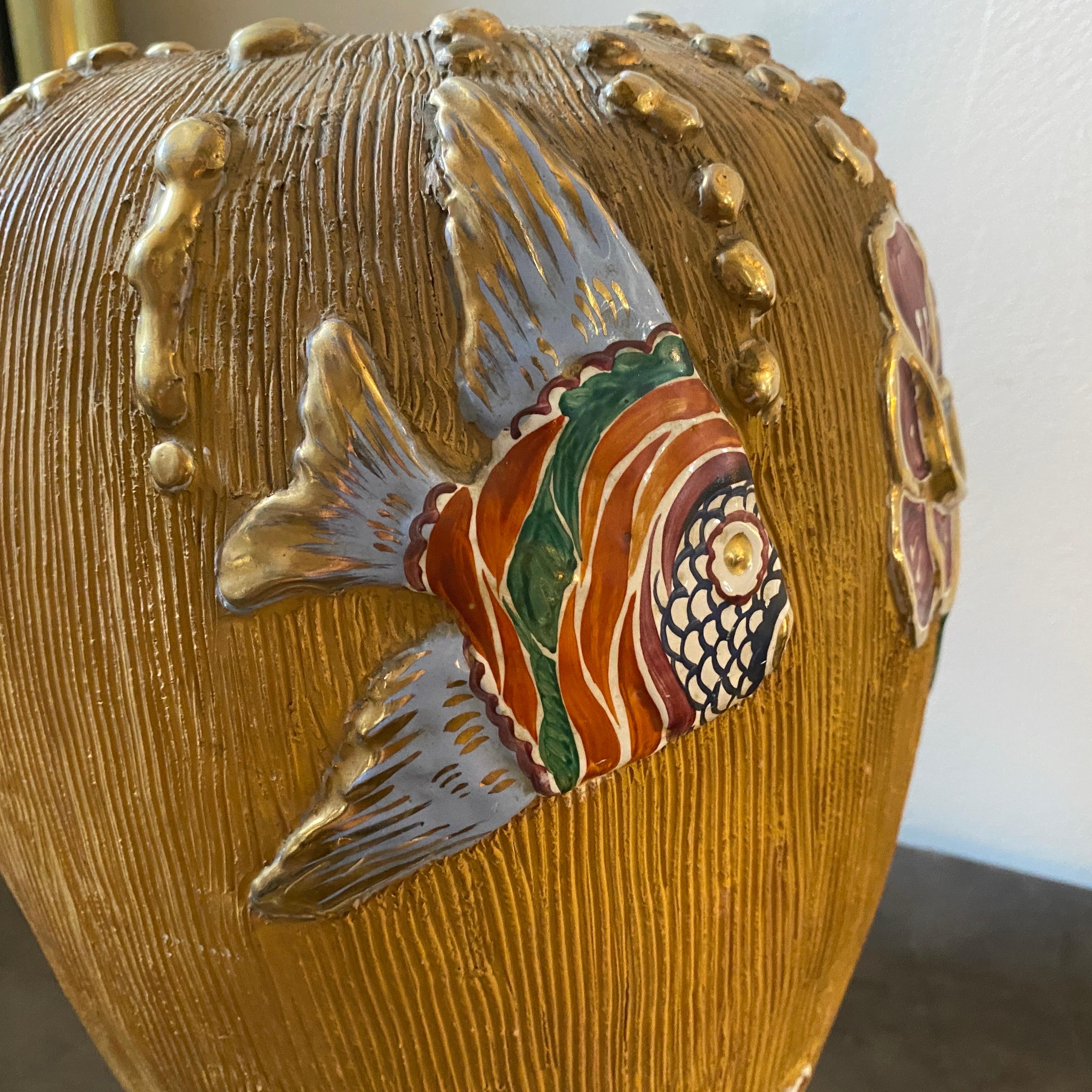 1960s Mid-Century Modern Hand-Crafted Ceramic Italian Vase 3
