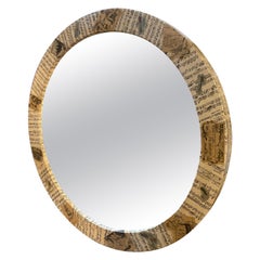 1960s Mid-Century Modern Hand-Crafted Round Italian Wall Mirror