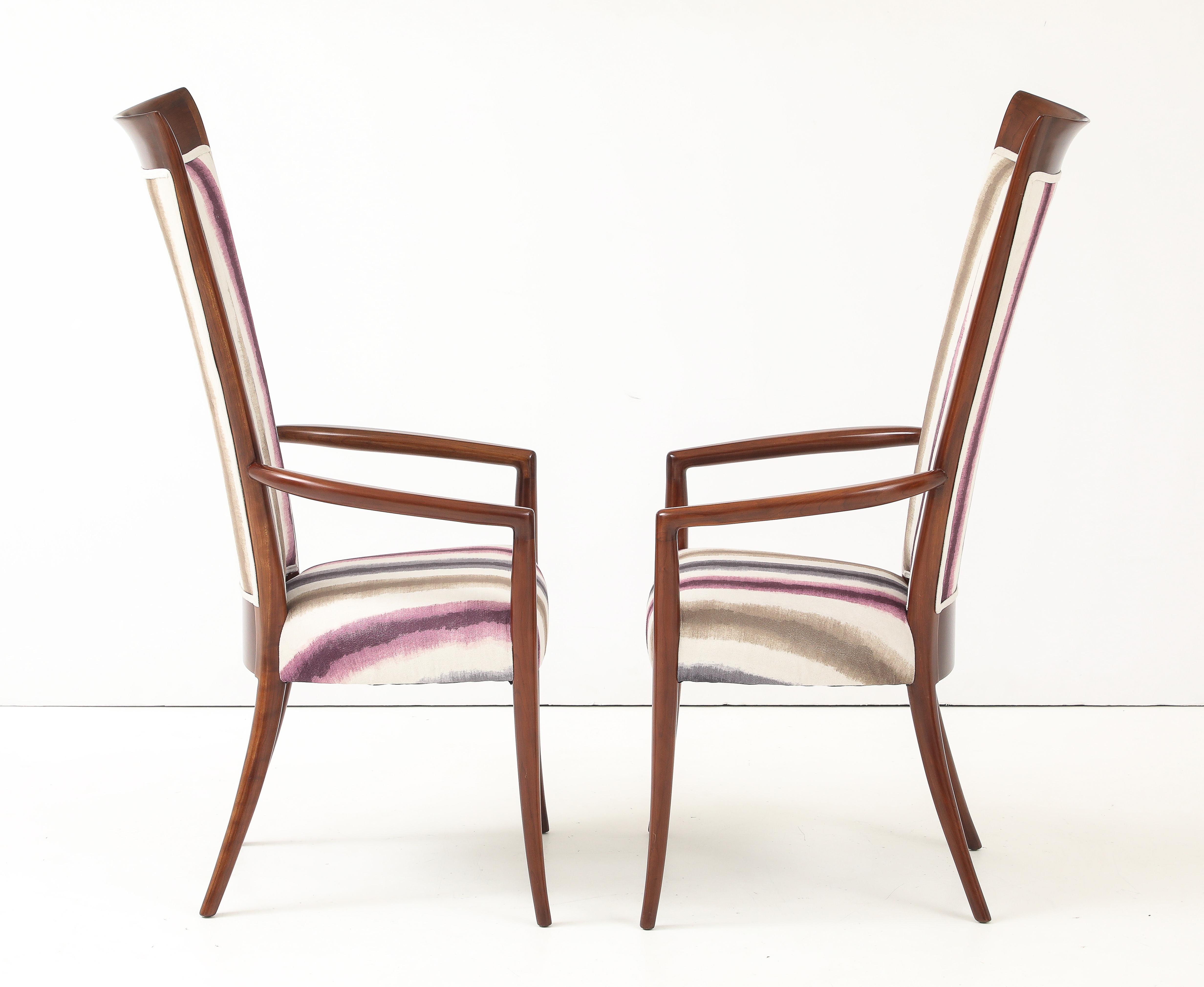 1960's Mid Century Modern Hohe Rückenlehne Italienisch Esszimmerstühle Satz von 6 im Angebot 10