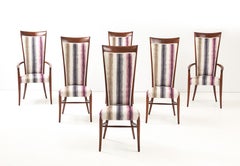 1960's Mid Century Modern High Back Italian Dining Chairs Set Of 6