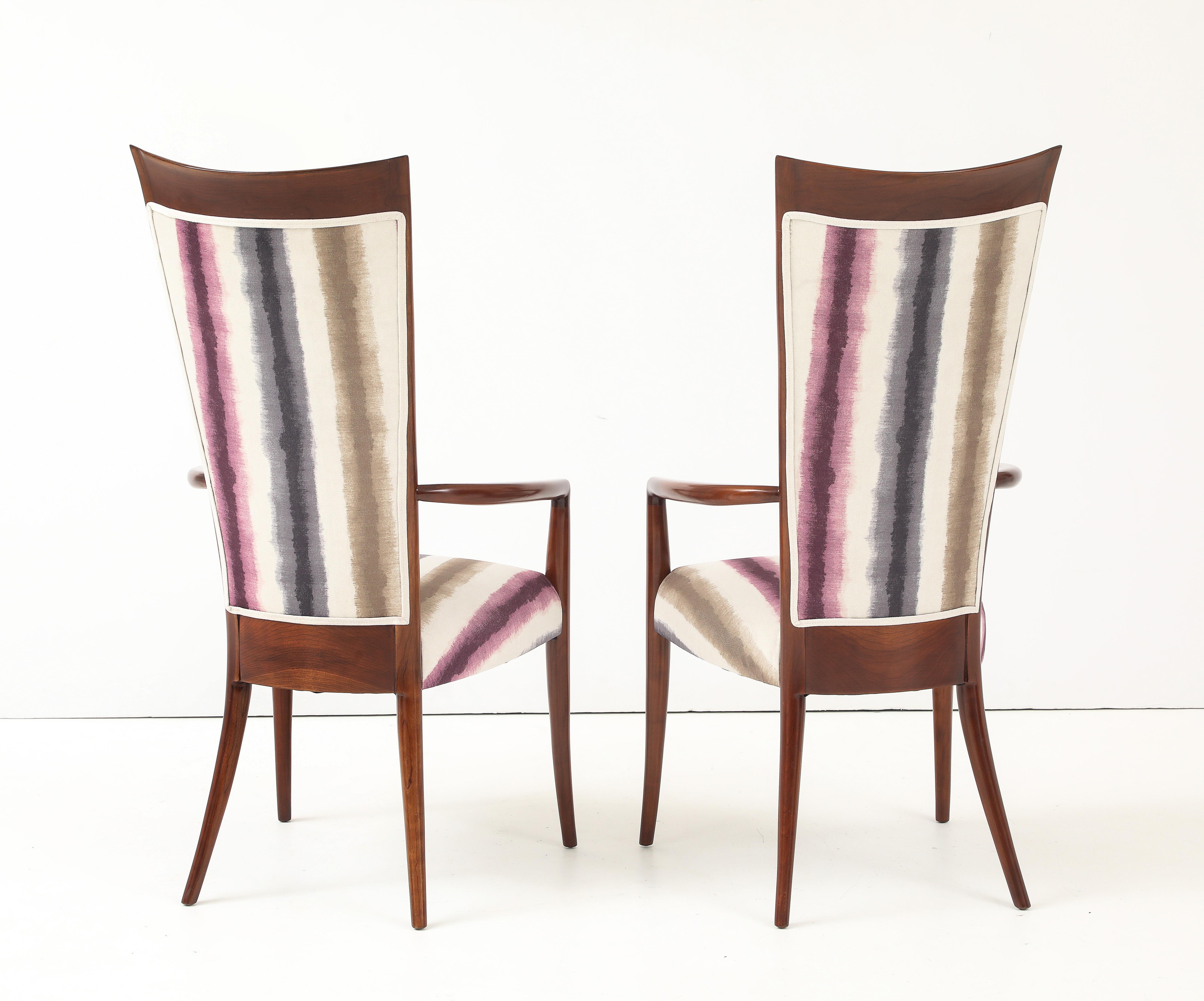 1960's Mid Century Modern Hohe Rückenlehne Italienisch Esszimmerstühle Satz von 6 im Angebot 2