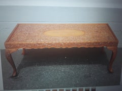 1960's Mid Century Modern Highly Carved in Floral Relief Coffee / Cocktail Table