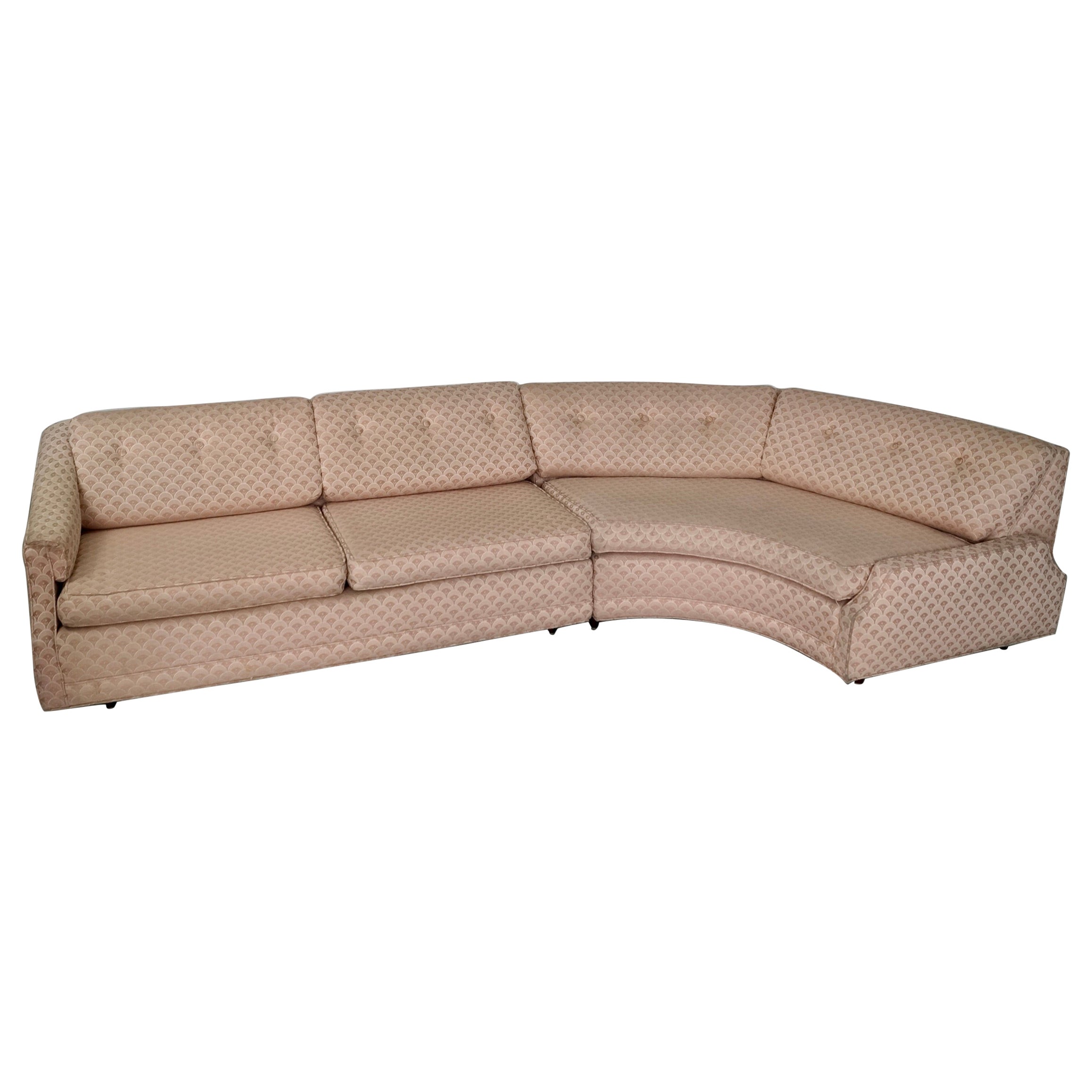 1960
s Mid-Century Modern Hollywood Regency 2-Piece Sectional Sofa