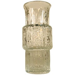 Moderne Iittala-Vase aus strukturiertem Glas, Mid-Century Modern, 1960er Jahre
