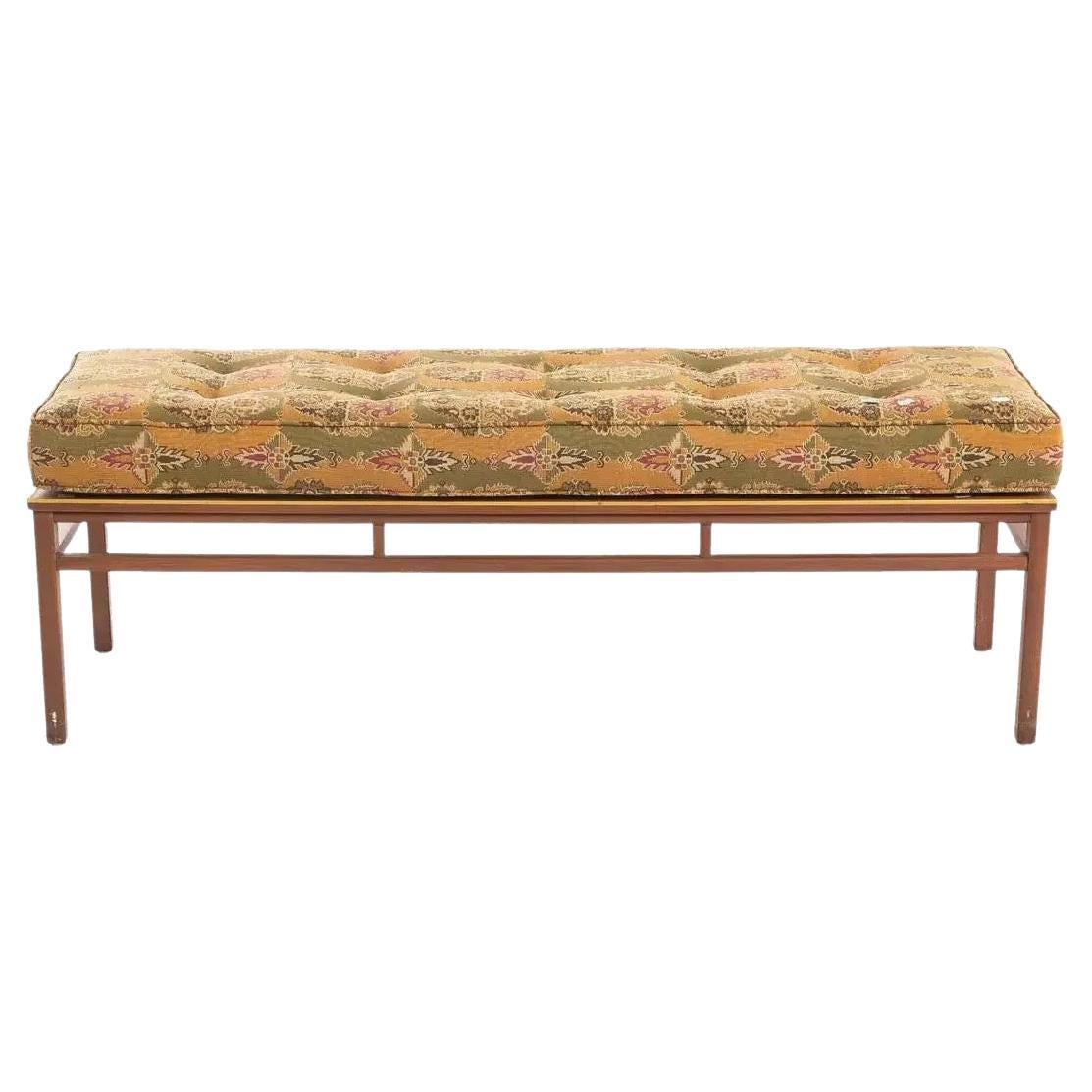 1960s Mid-Century Modern Imperial Furniture Walnut Bench With Tufted Cushion