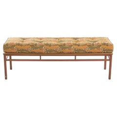 1960s Mid-Century Modern Imperial Furniture Walnut Bench With Tufted Cushion